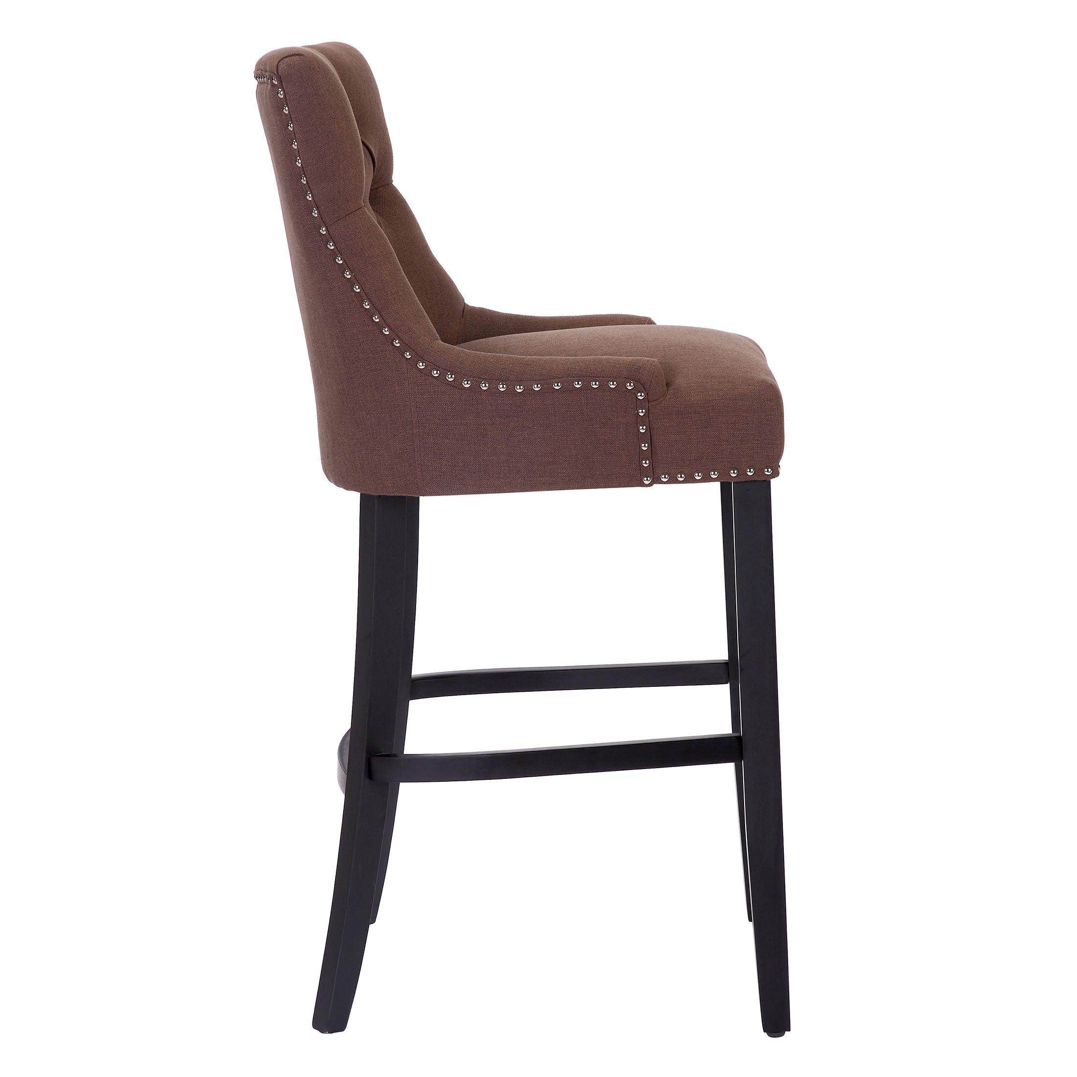 Bellmount 29" Upholstered Tufted Wingback Bar Stool (Set of 2) - Costaelm