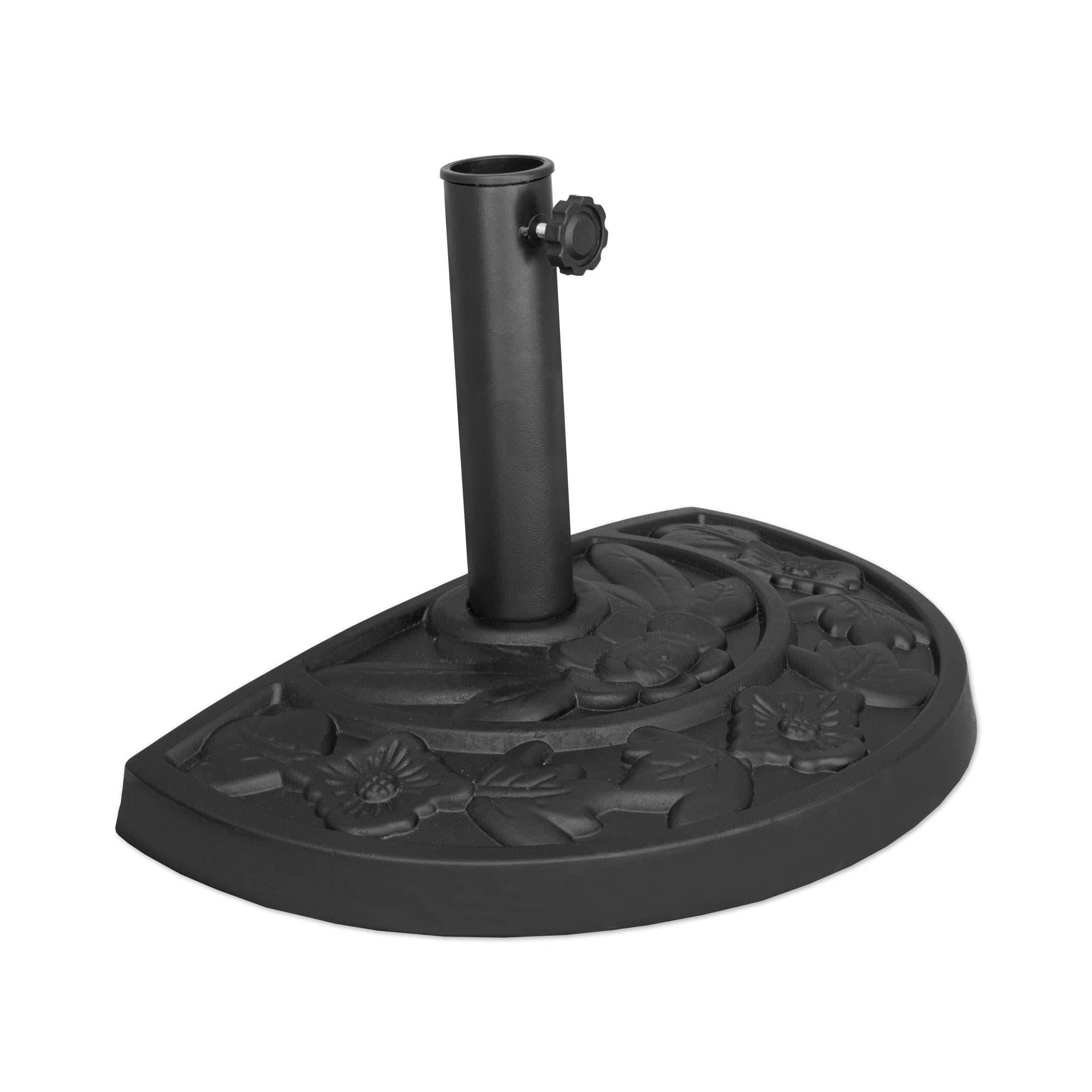 Allen Half Round Patio Umbrella Base Stand, Black - Costaelm