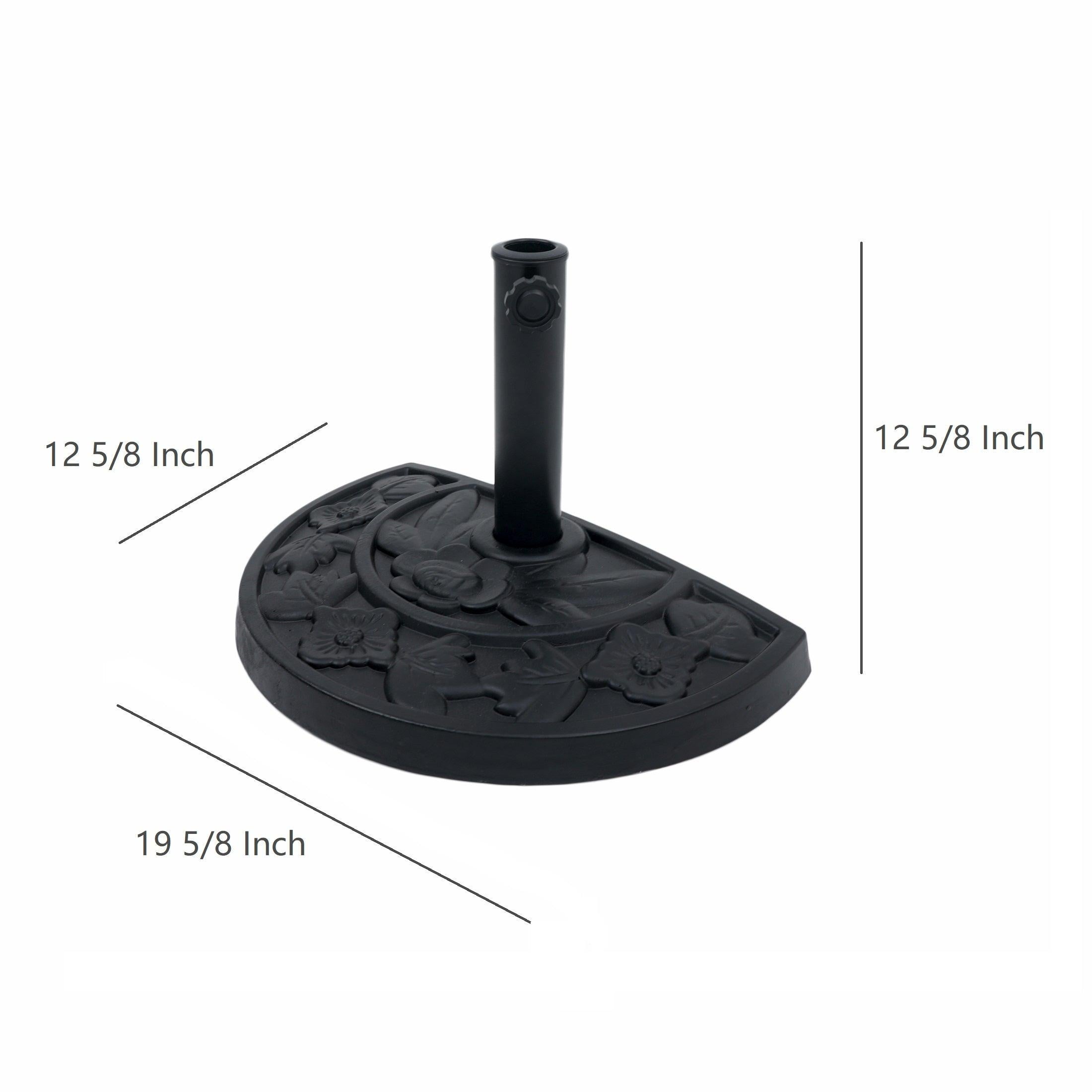 Allen Half Round Patio Umbrella Base Stand, Black - Costaelm