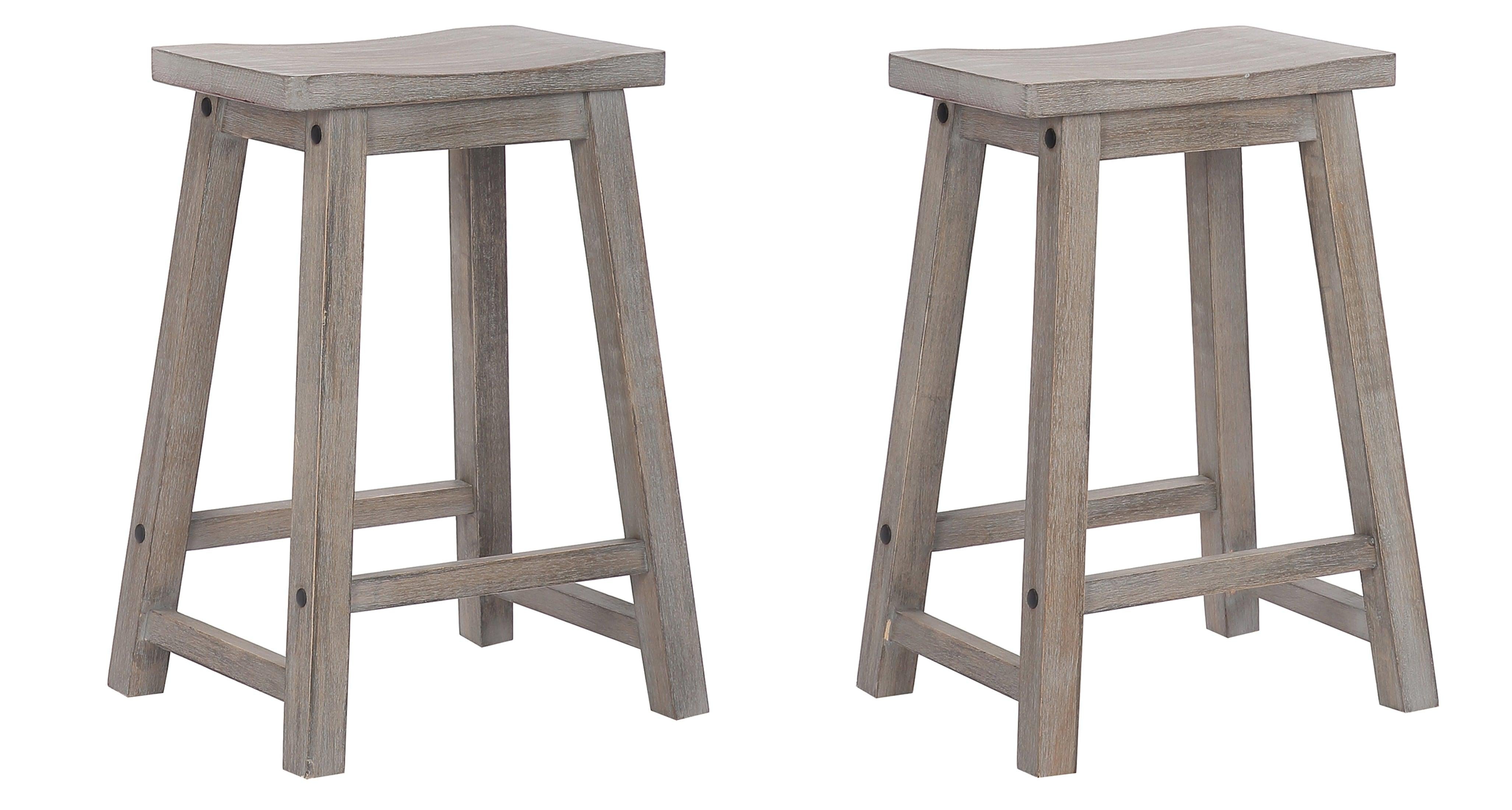 Arman 24" Inch Classic Wood Bar Stool (Set of 2) - Costaelm