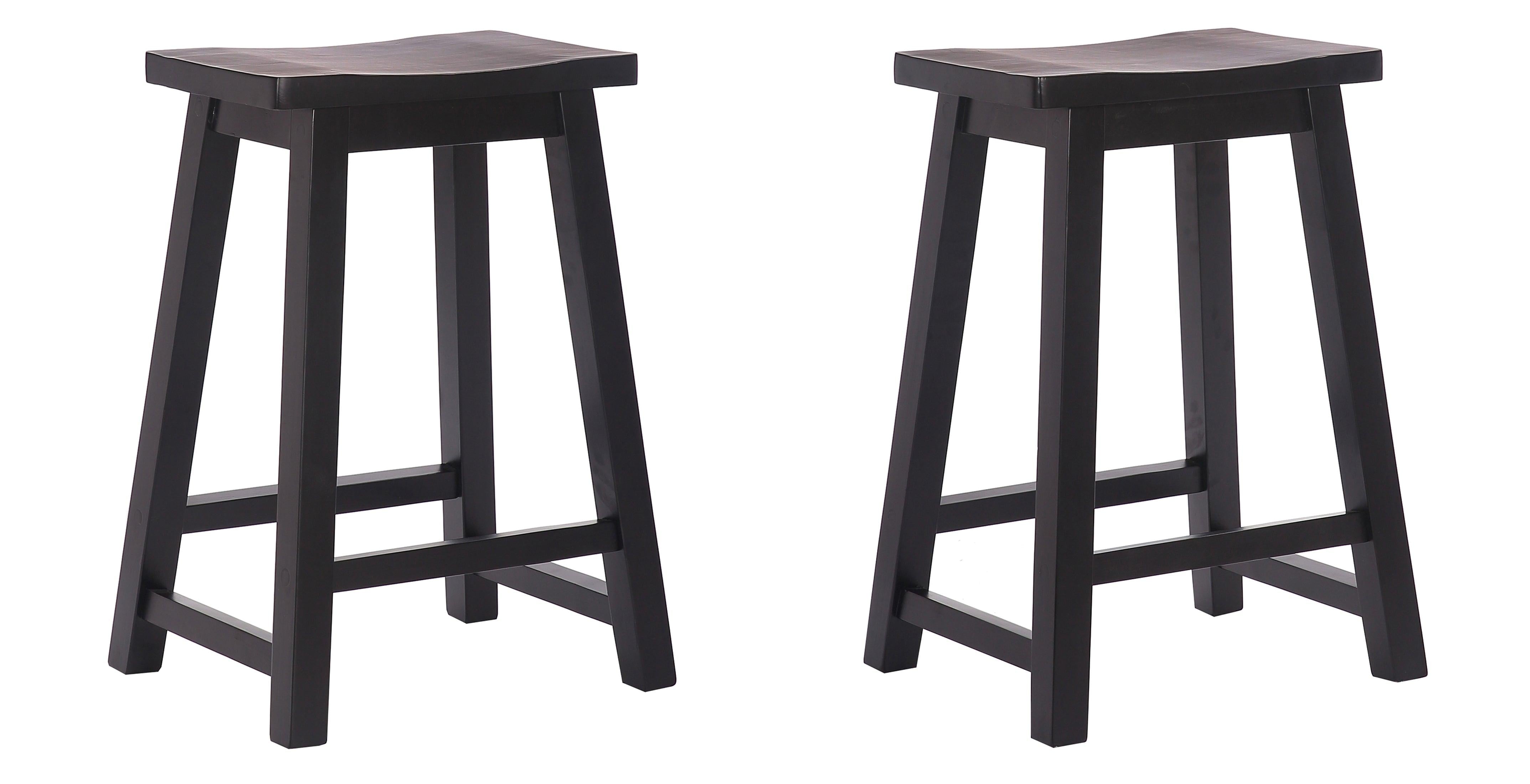 Arman 24" Inch Classic Wood Bar Stool (Set of 2) - Costaelm