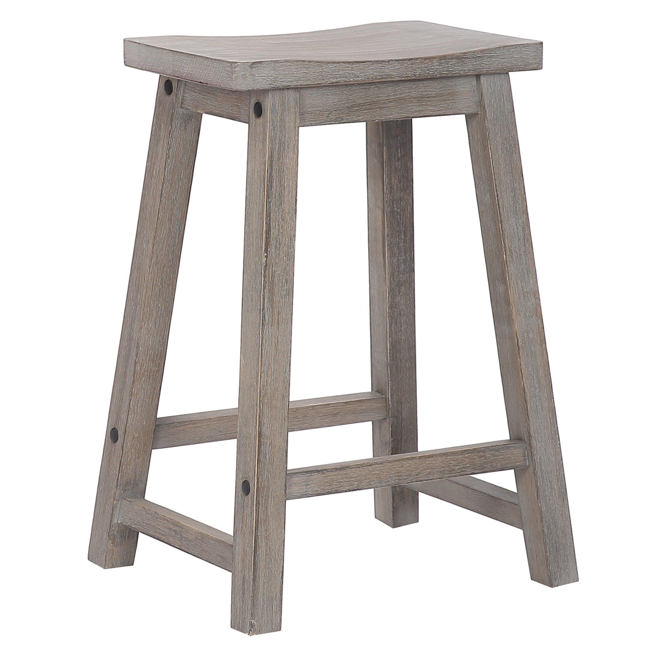 Arman 24" Inch Classic Wood Bar Stool (Set of 2) - Costaelm