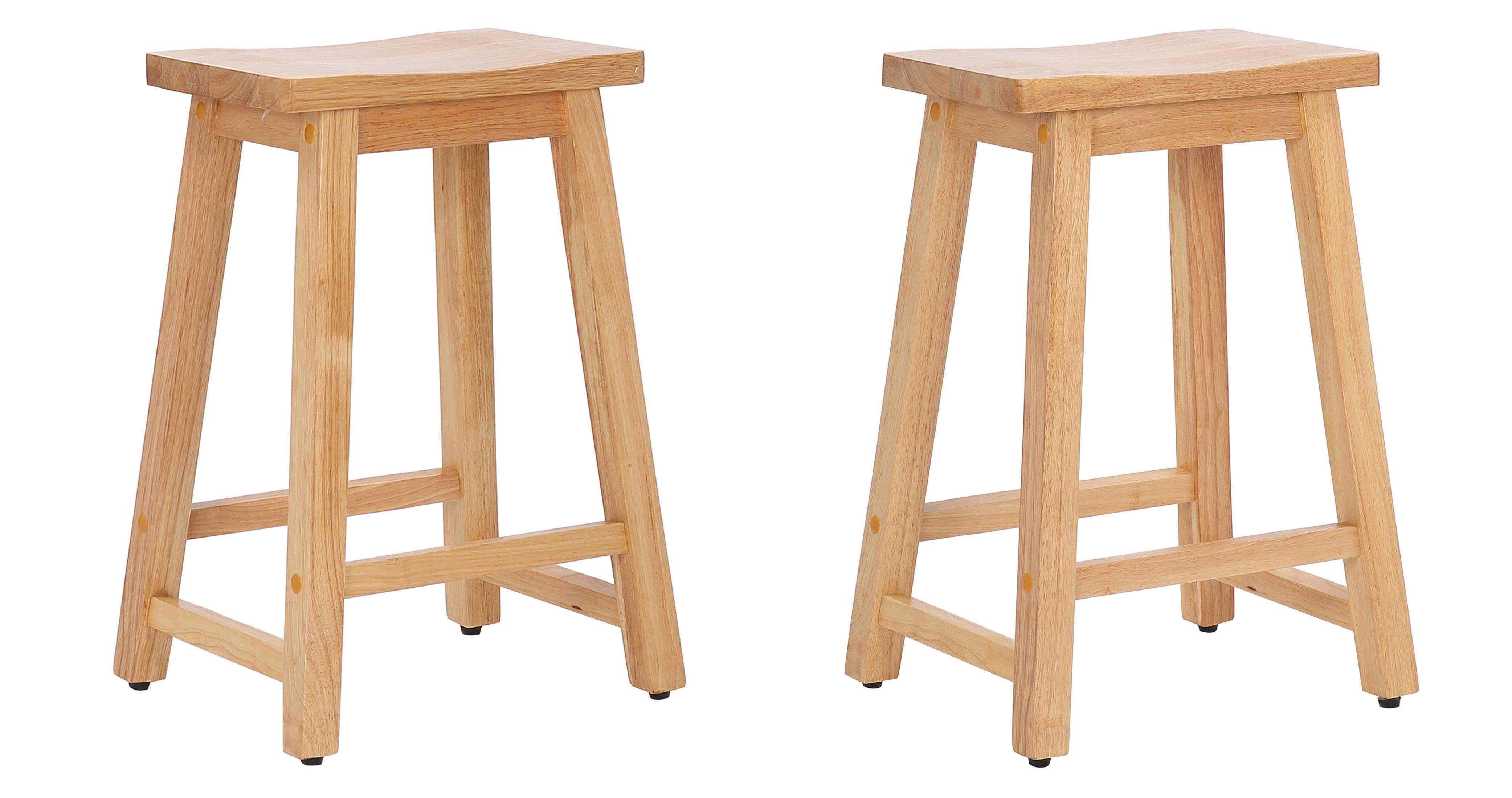 Arman 24" Inch Classic Wood Bar Stool (Set of 2) - Costaelm