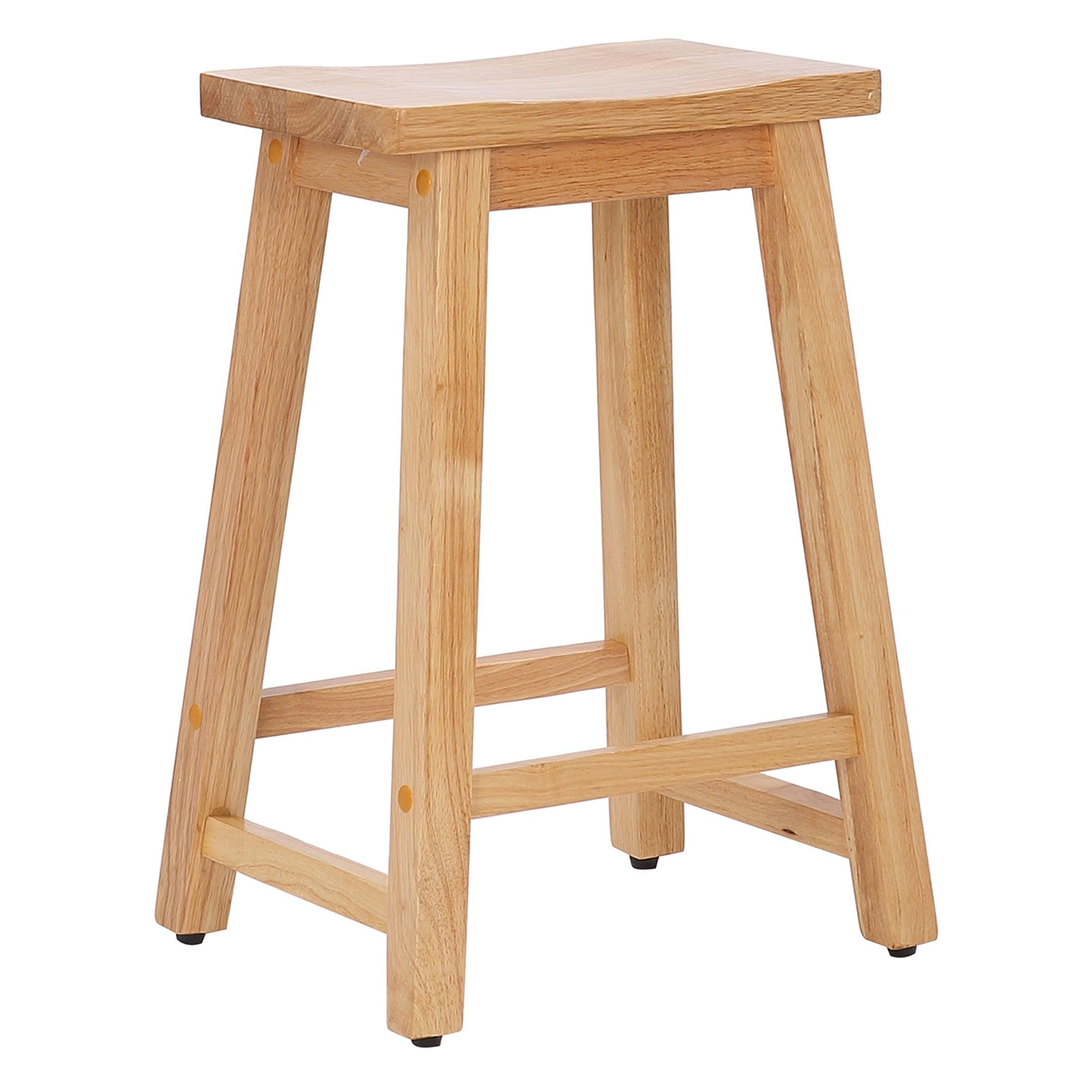 Arman 24" Inch Classic Wood Bar Stool (Set of 2) - Costaelm