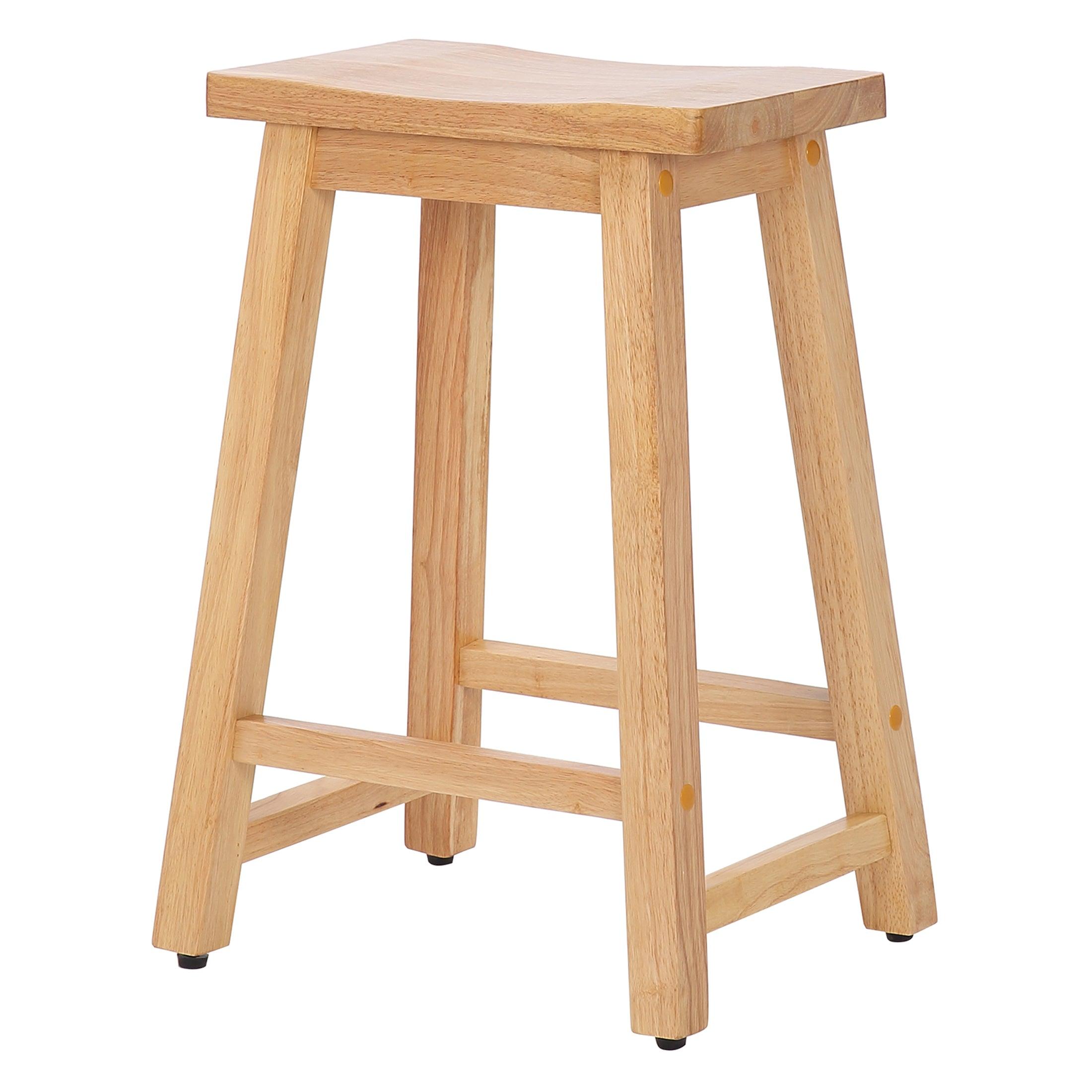 Arman 24" Inch Classic Wood Bar Stool (Set of 2) - Costaelm