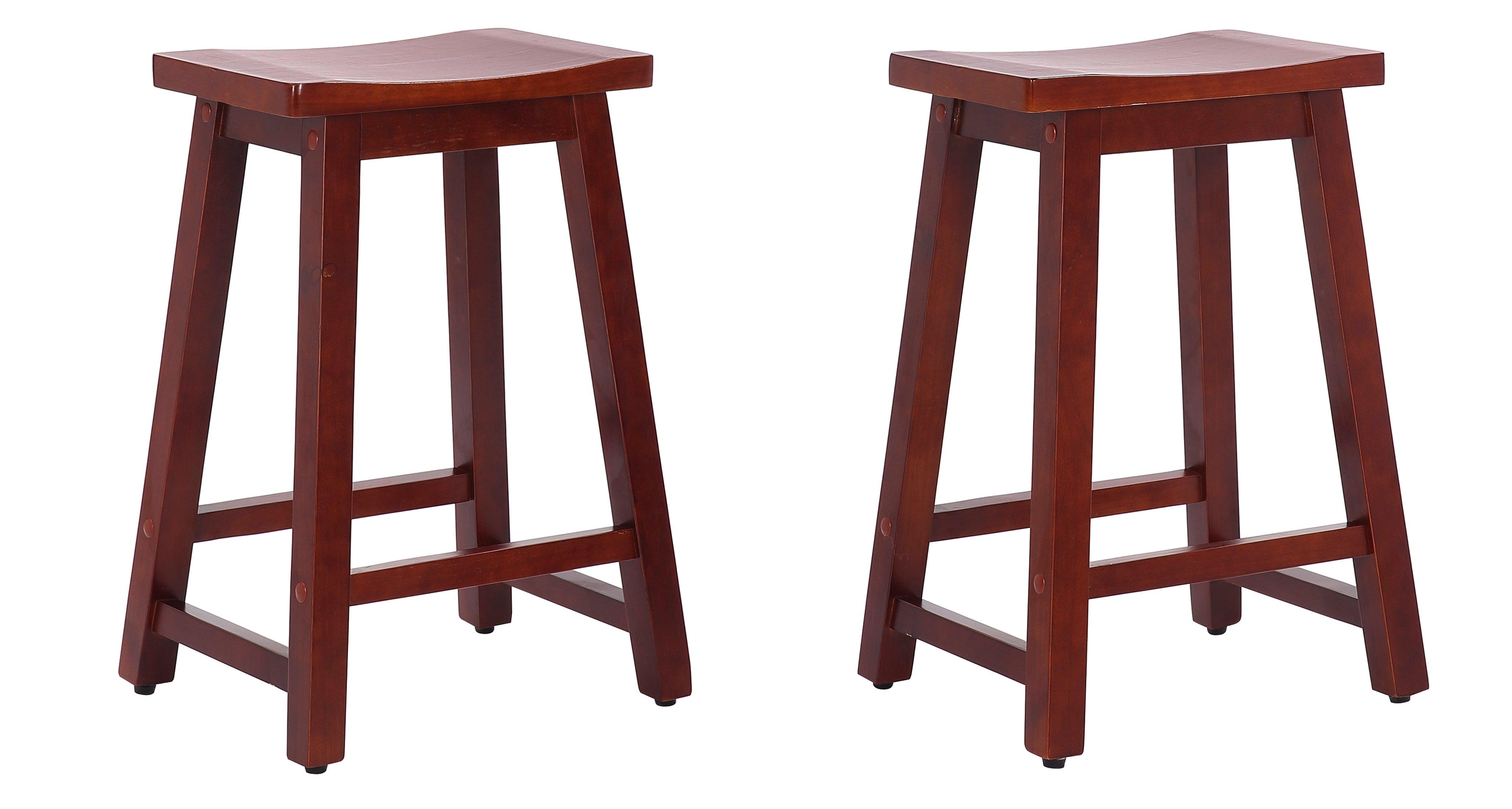 Arman 24" Inch Classic Wood Bar Stool (Set of 2) - Costaelm