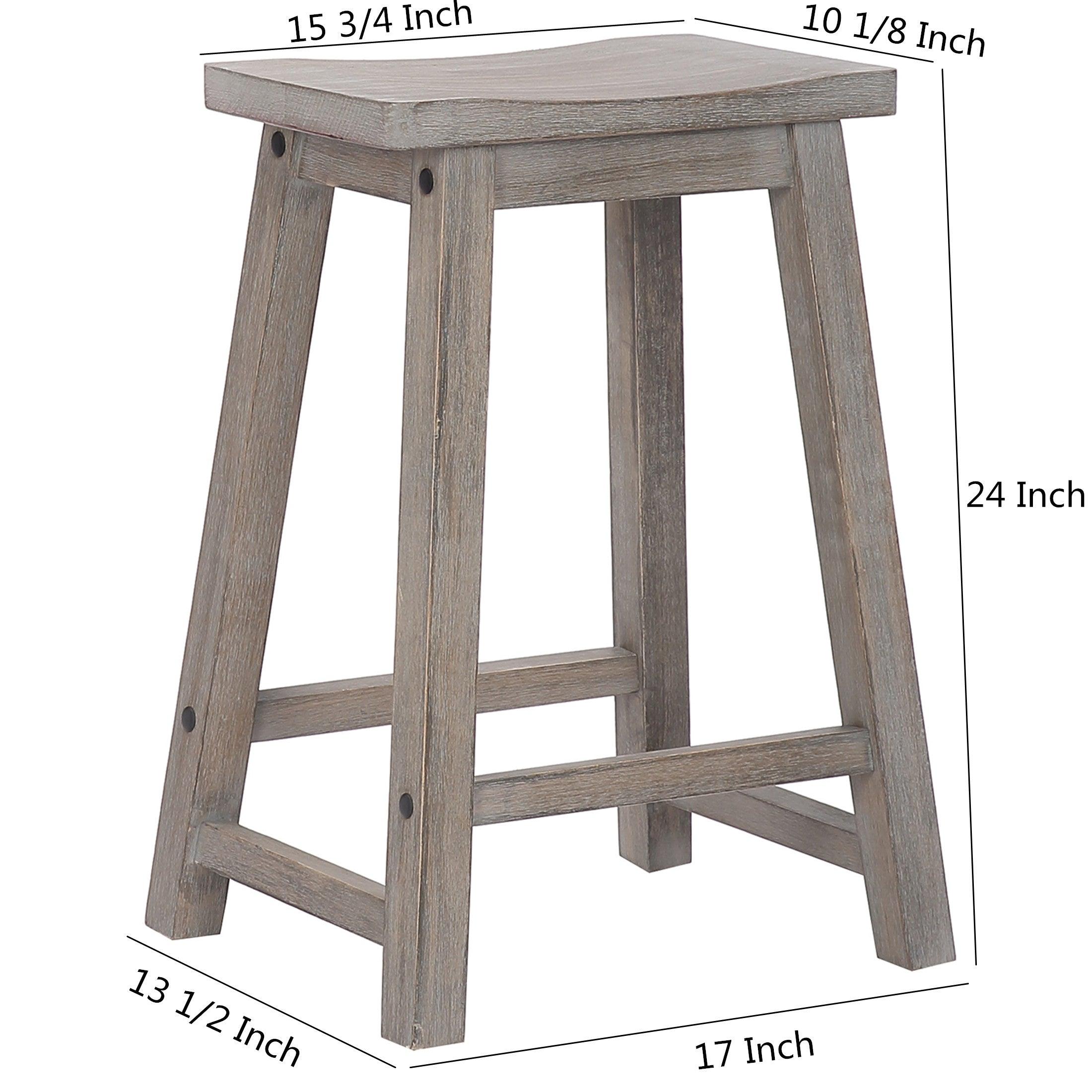 Arman 24" Inch Classic Wood Bar Stool (Set of 2) - Costaelm