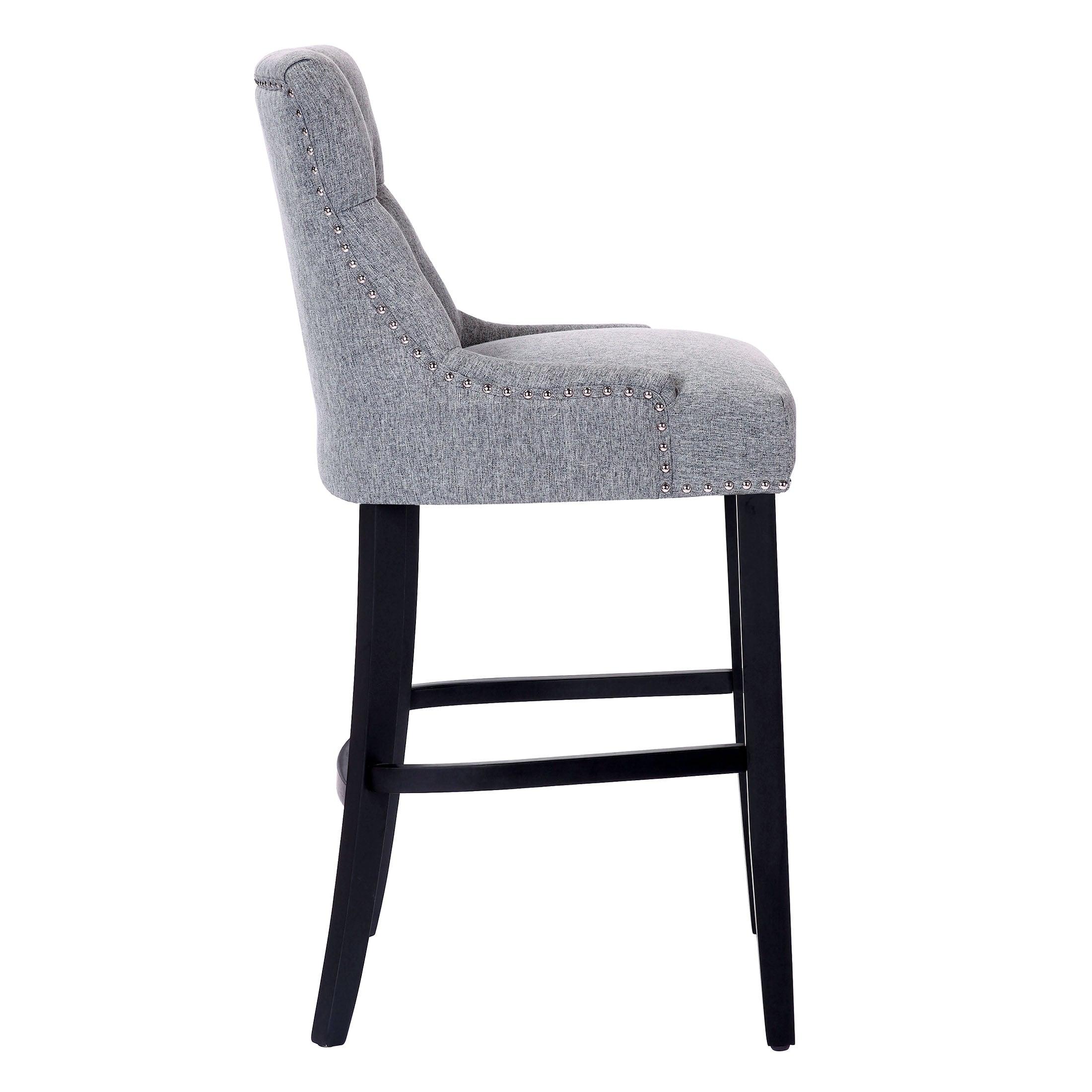 Bellmount 29" Upholstered Tufted Wingback Bar Stool (Set of 3) - Costaelm