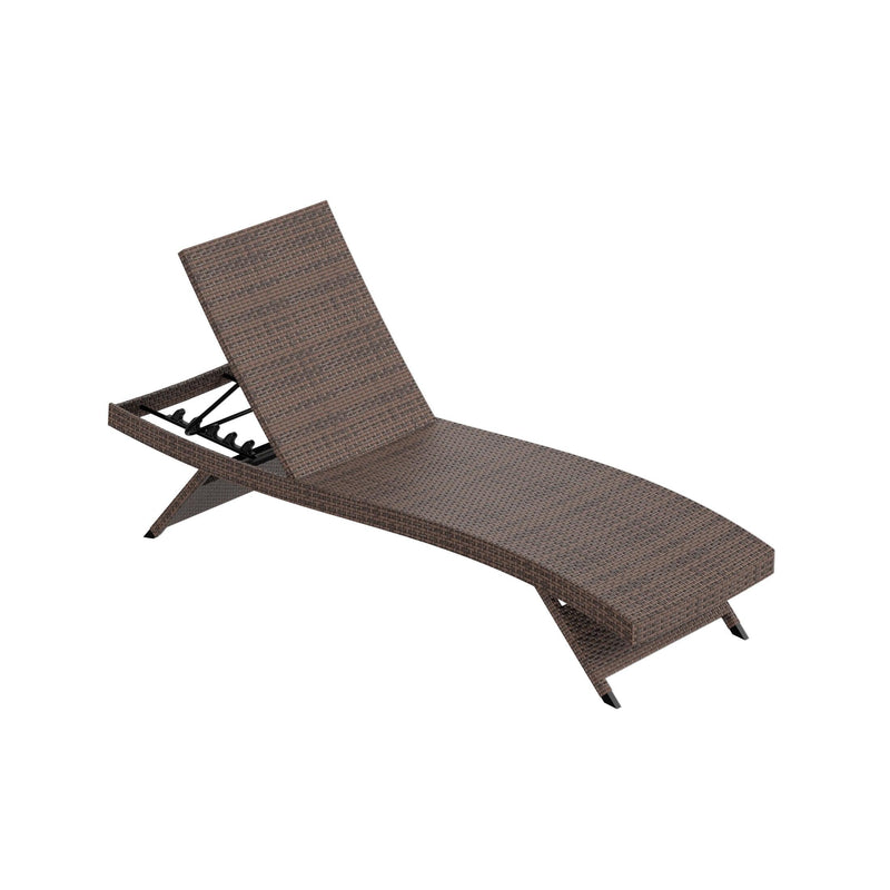 Bahama Brown Wicker Rattan Outdoor Chaise Lounge Chairs (Set of 2) - Costaelm