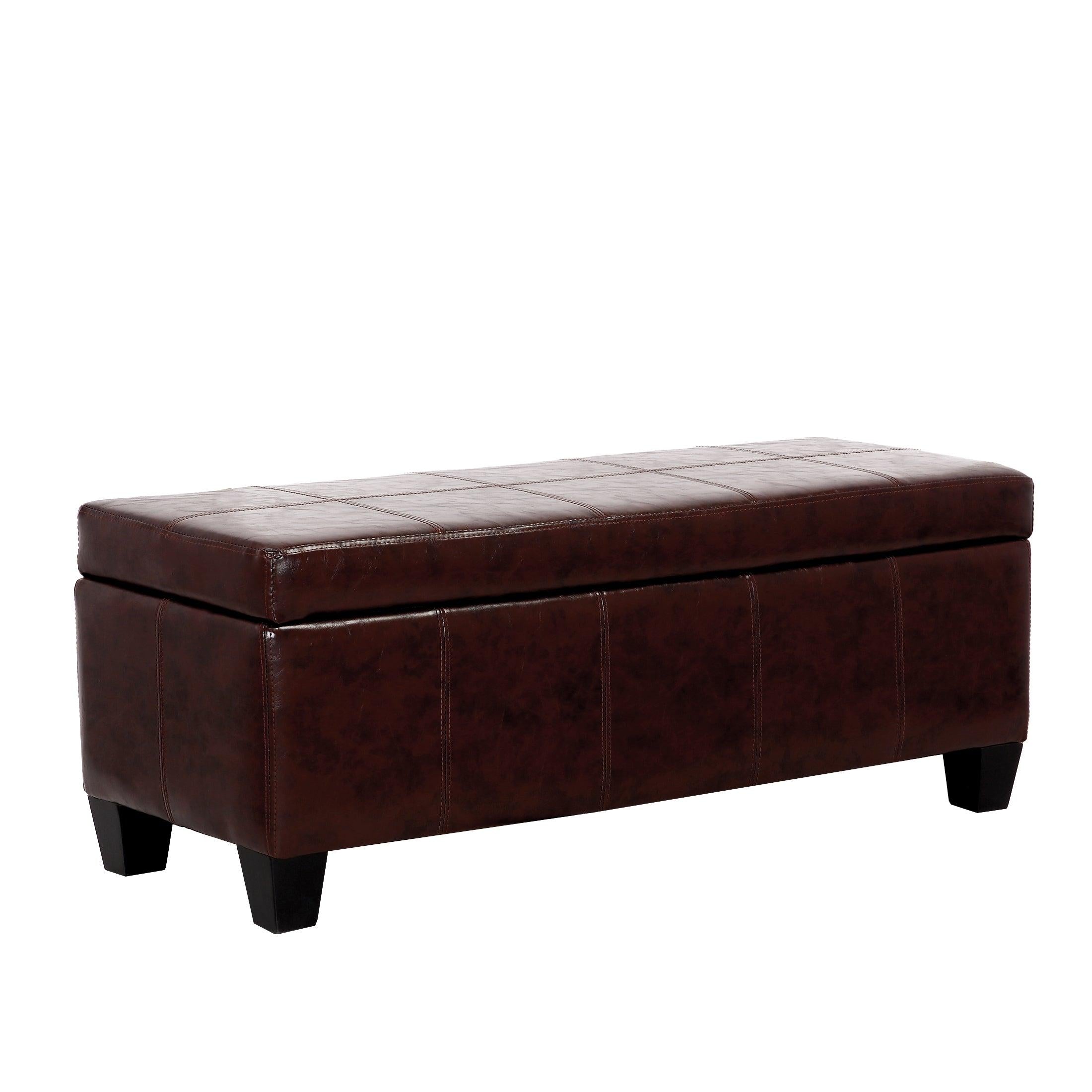 Baltimore Faux Leather Upholstered Storage Ottoman Bench - Costaelm