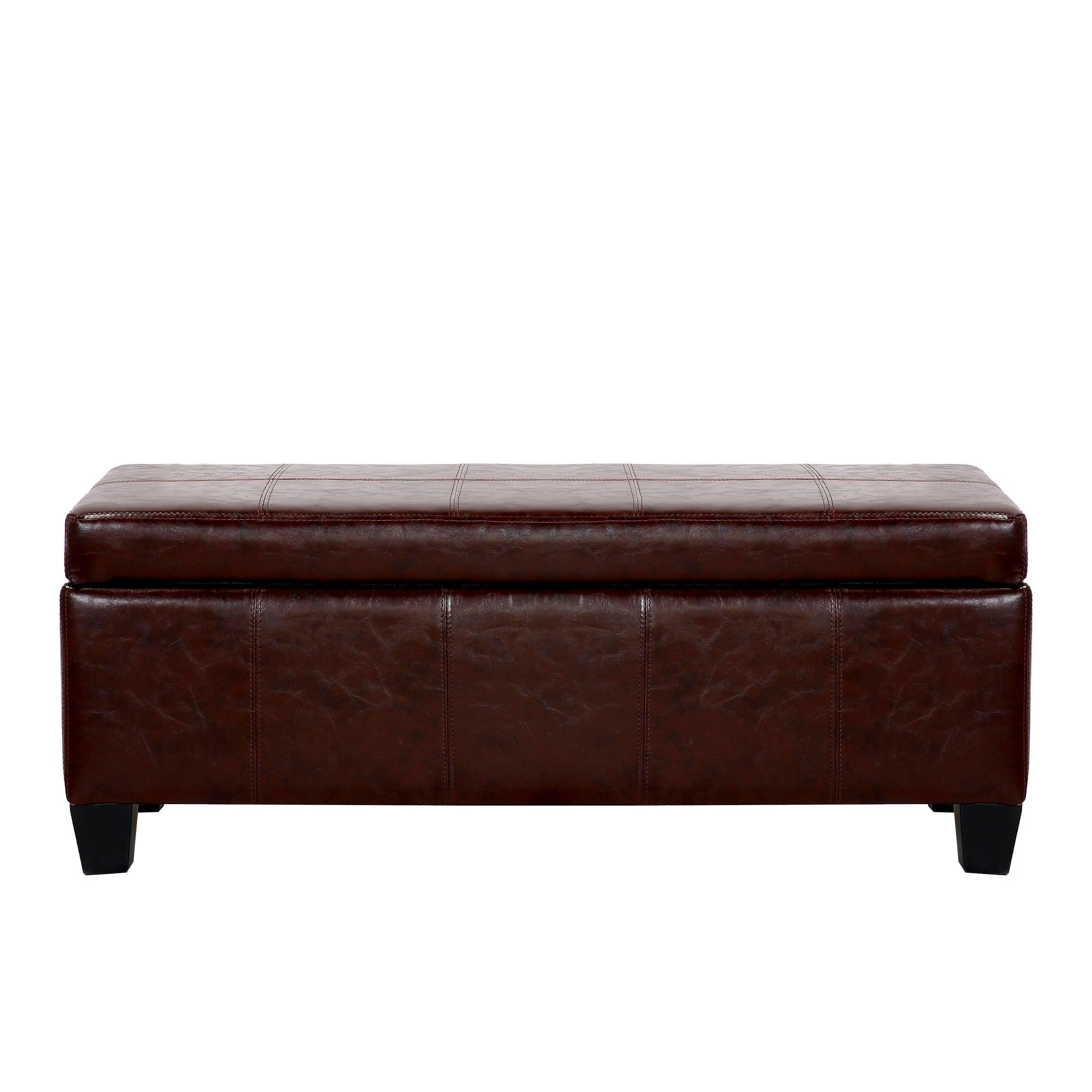 Baltimore Faux Leather Upholstered Storage Ottoman Bench - Costaelm