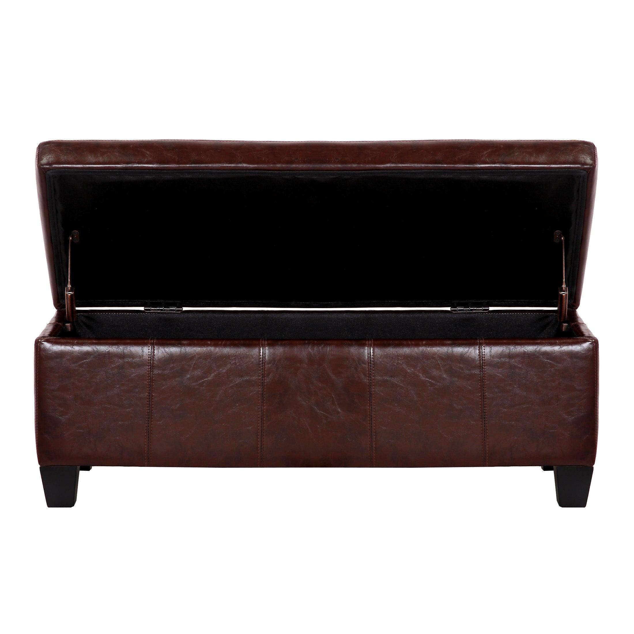 Baltimore Faux Leather Upholstered Storage Ottoman Bench - Costaelm