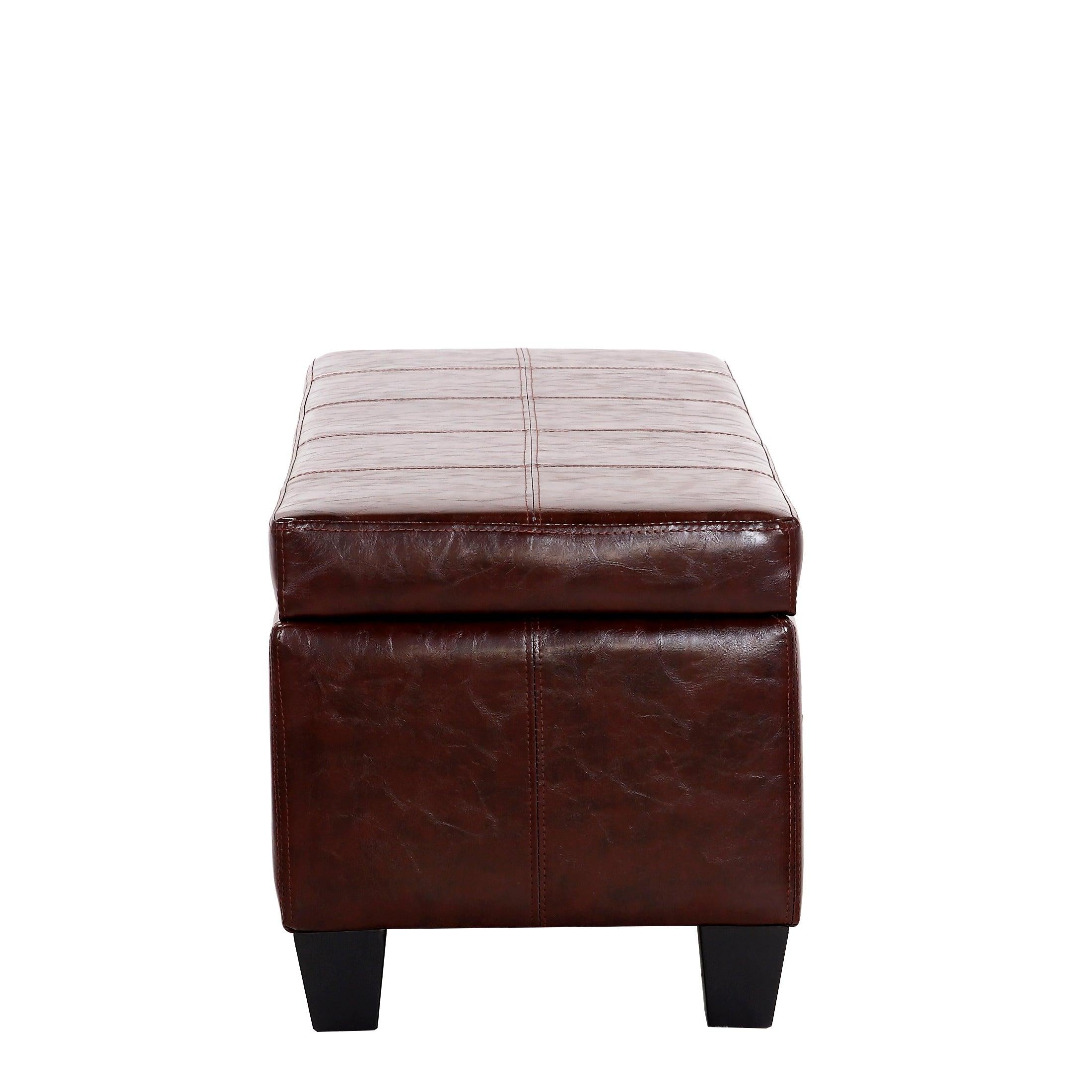 Baltimore Faux Leather Upholstered Storage Ottoman Bench - Costaelm