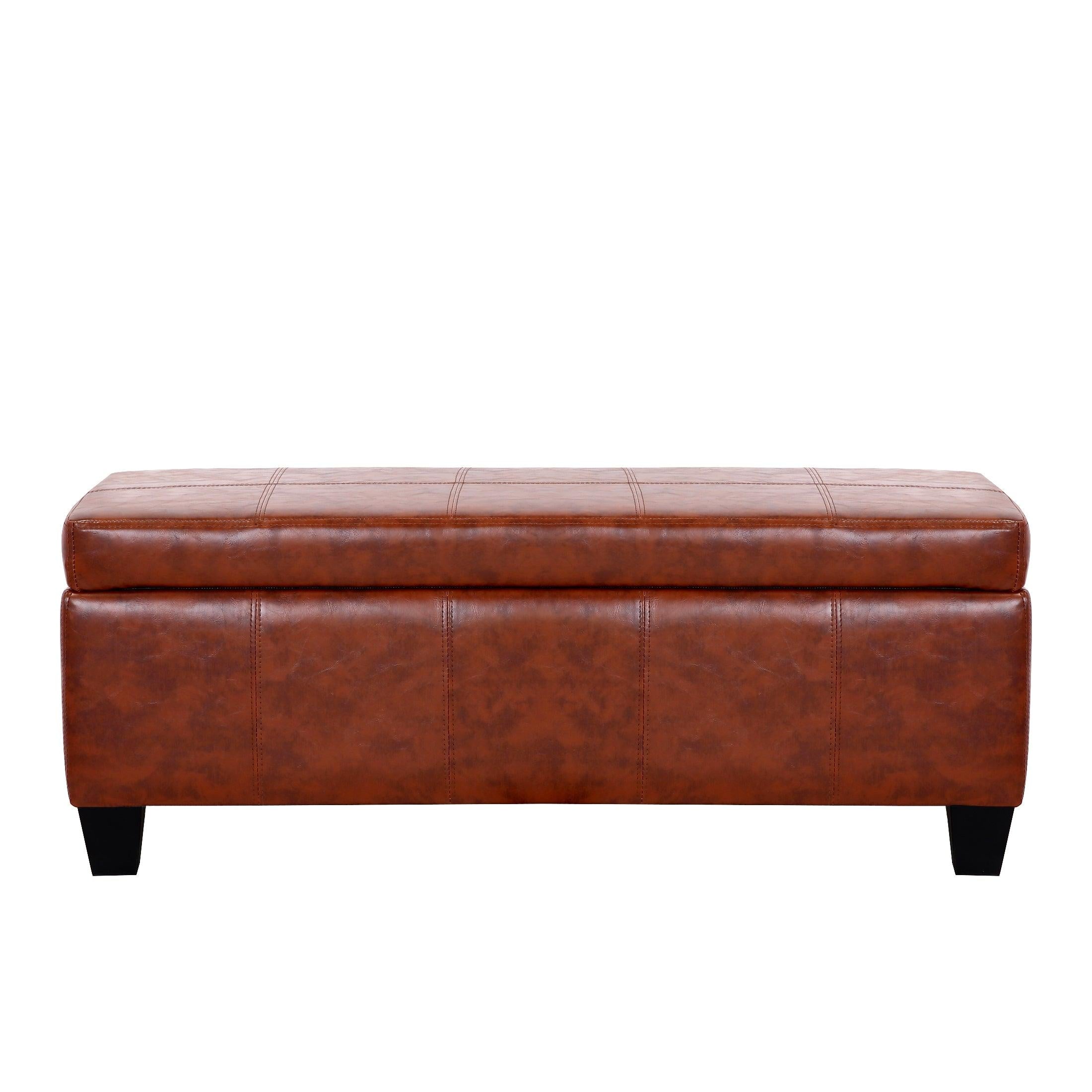 Baltimore Faux Leather Upholstered Storage Ottoman Bench - Costaelm