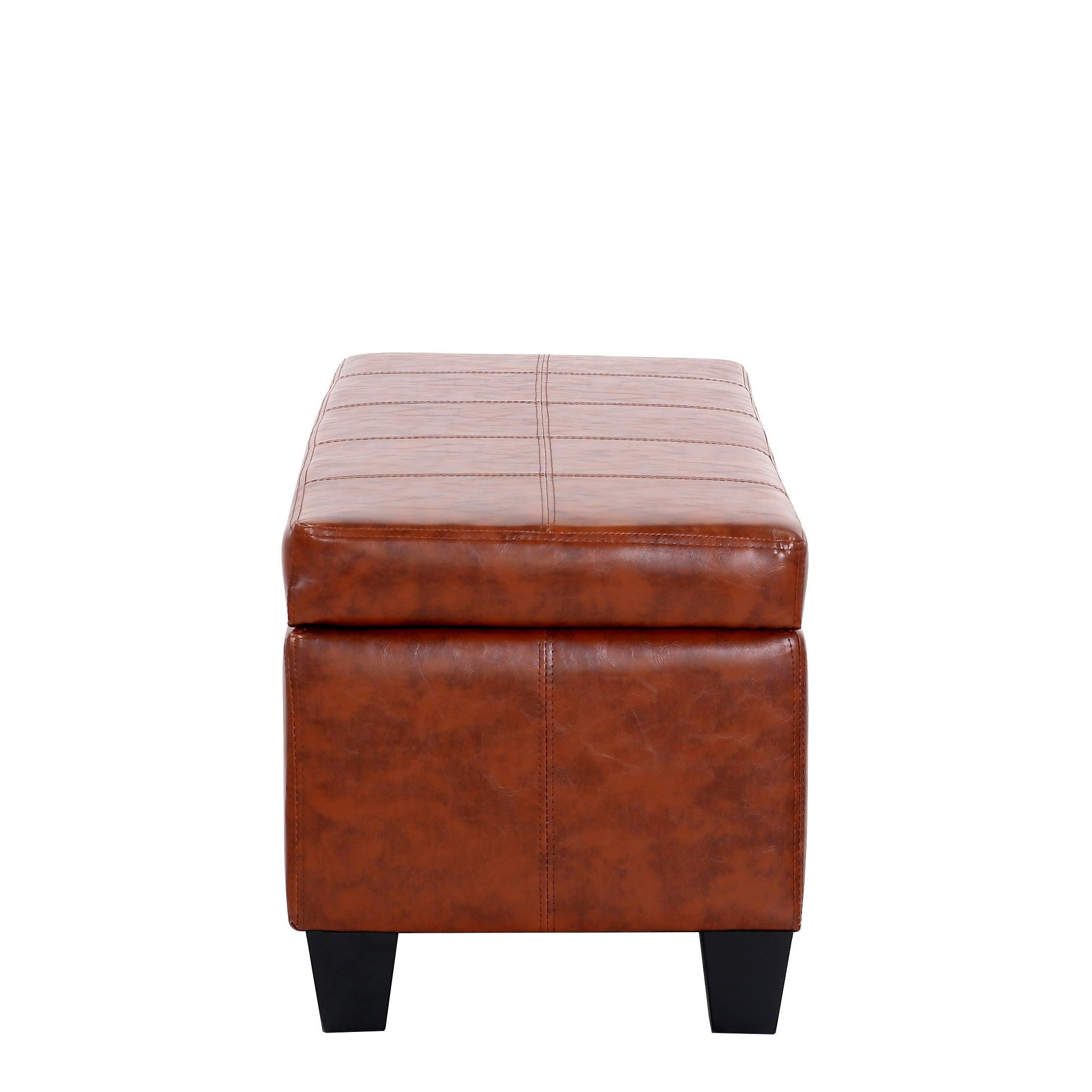 Baltimore Faux Leather Upholstered Storage Ottoman Bench - Costaelm