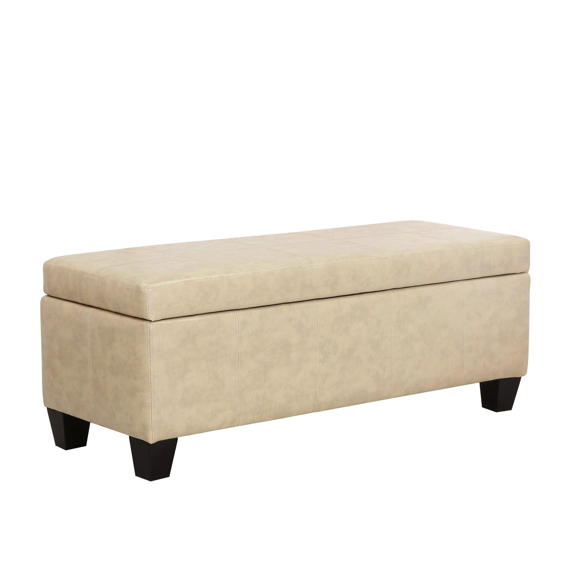 Baltimore Faux Leather Upholstered Storage Ottoman Bench - Costaelm