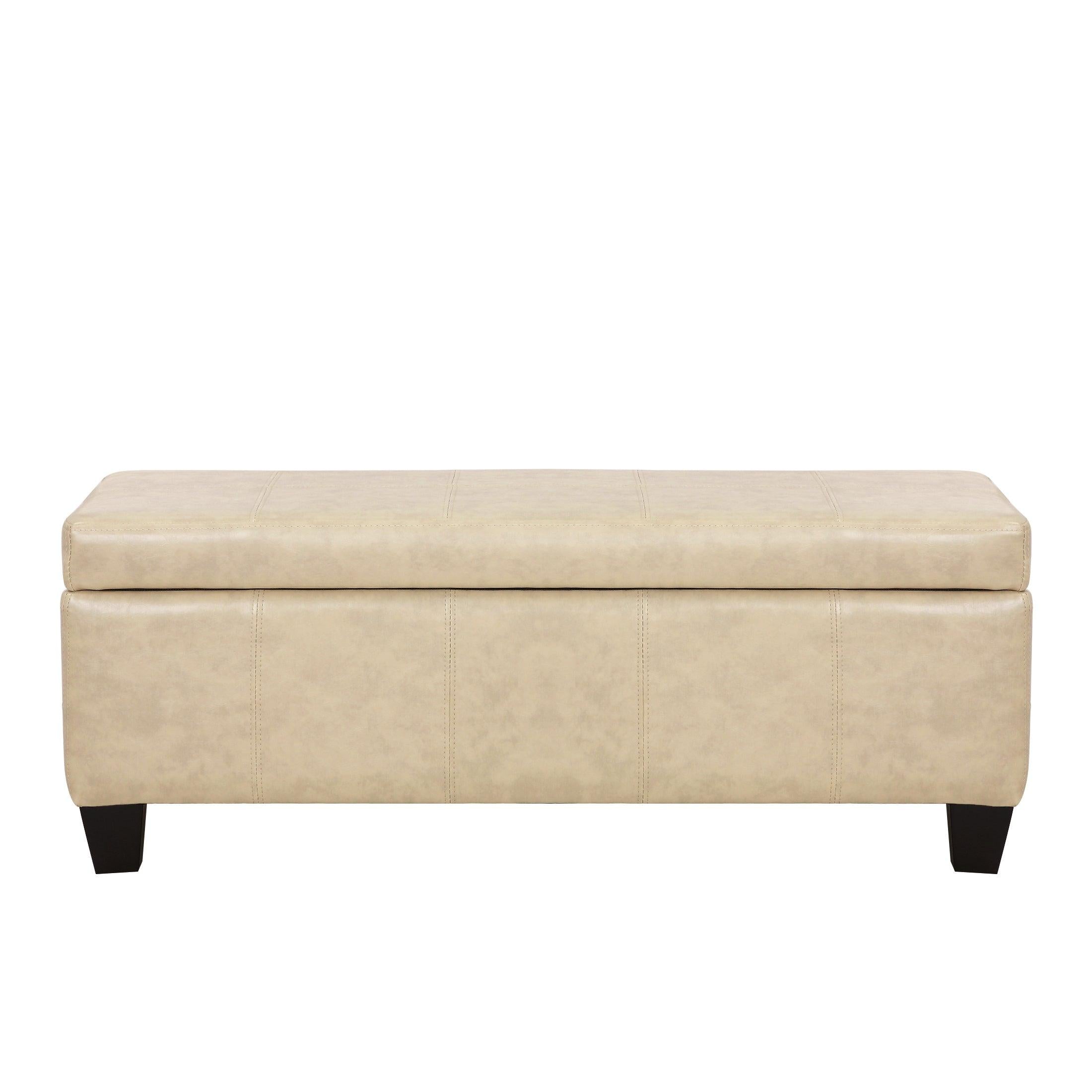 Baltimore Faux Leather Upholstered Storage Ottoman Bench - Costaelm