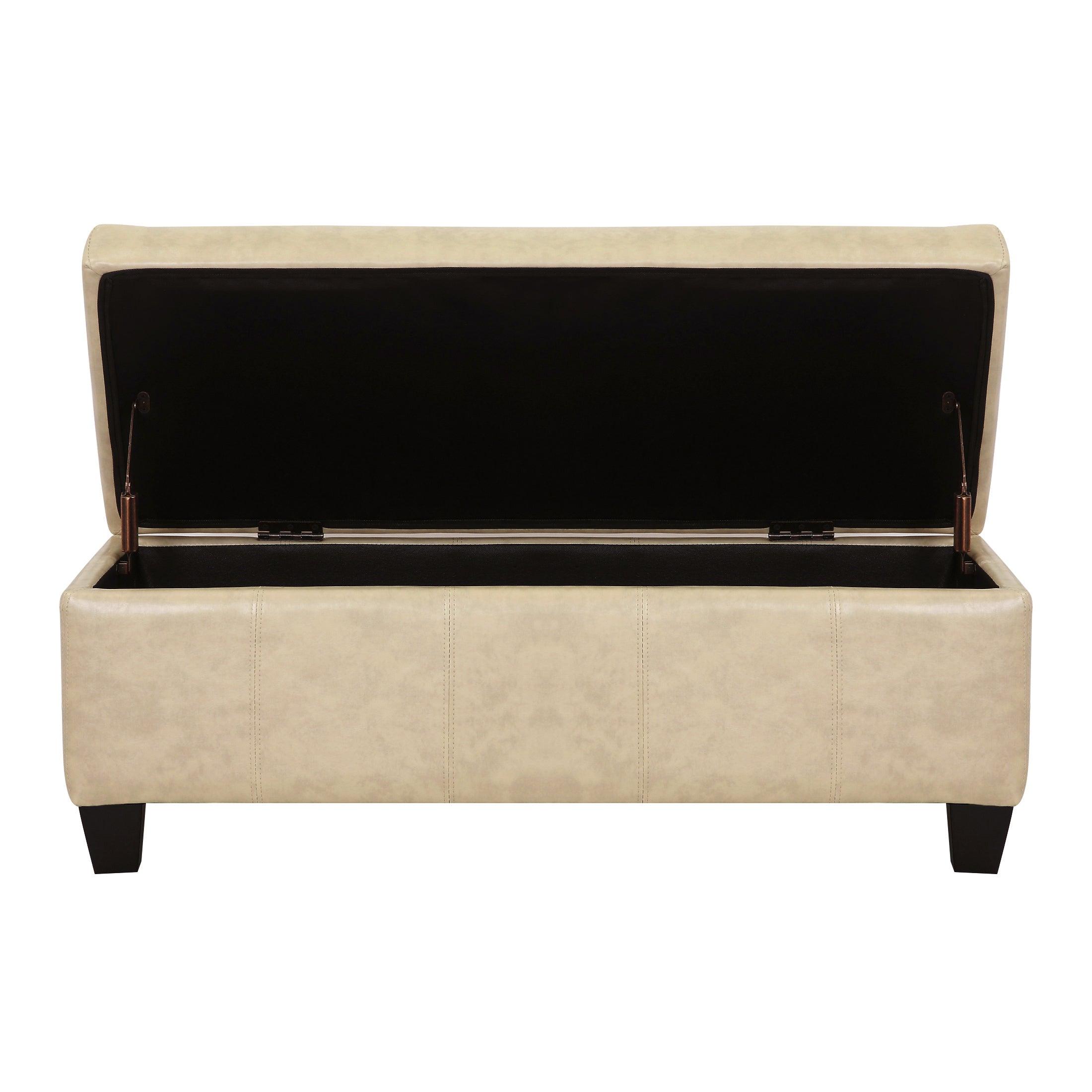 Baltimore Faux Leather Upholstered Storage Ottoman Bench - Costaelm