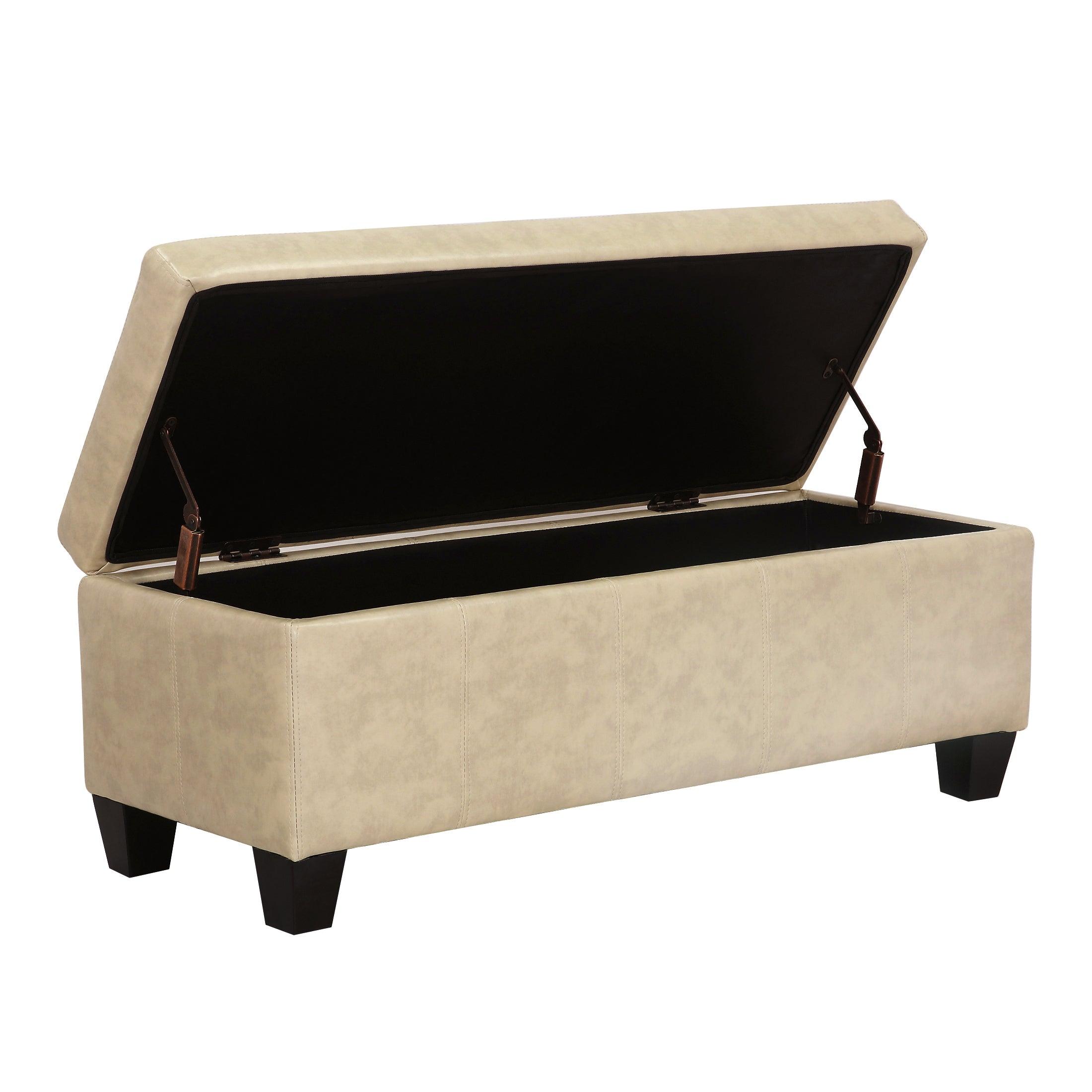 Baltimore Faux Leather Upholstered Storage Ottoman Bench - Costaelm