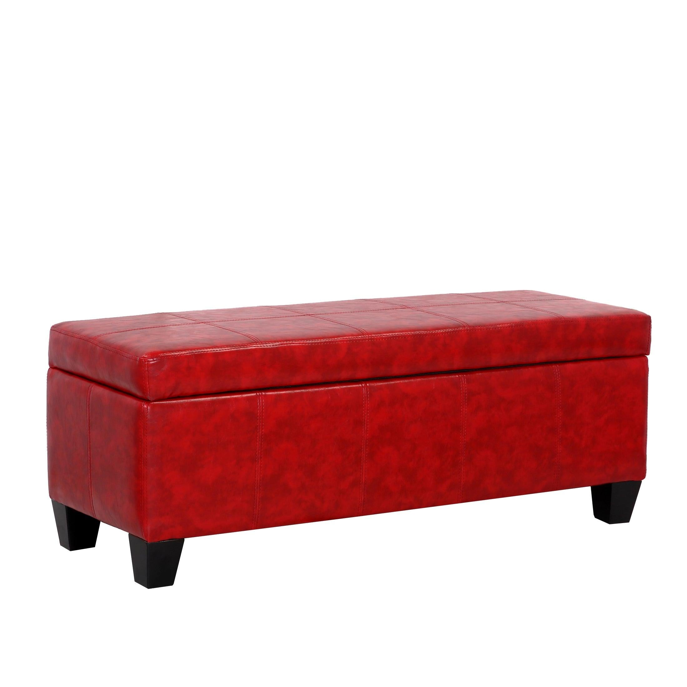 Baltimore Faux Leather Upholstered Storage Ottoman Bench - Costaelm