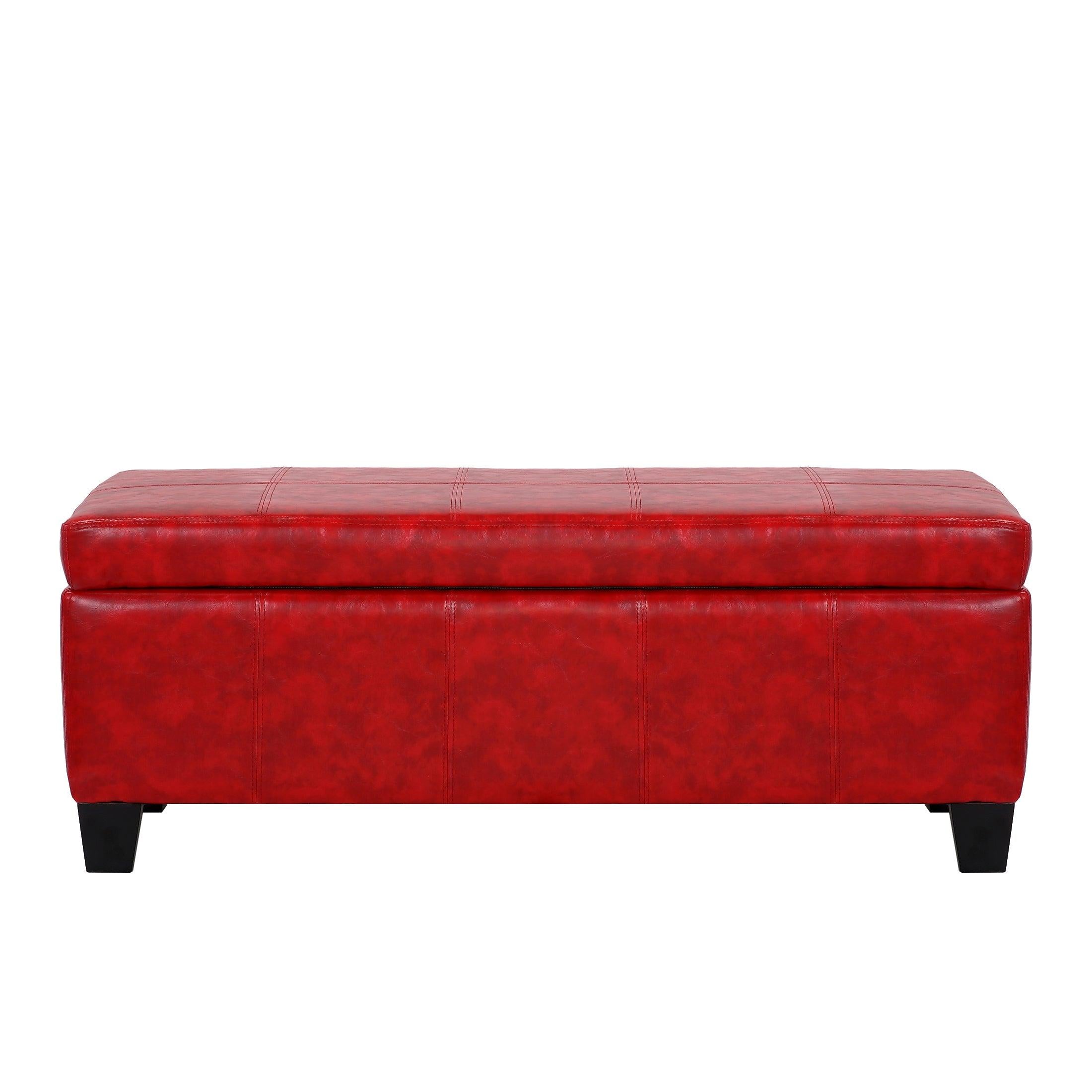 Baltimore Faux Leather Upholstered Storage Ottoman Bench - Costaelm