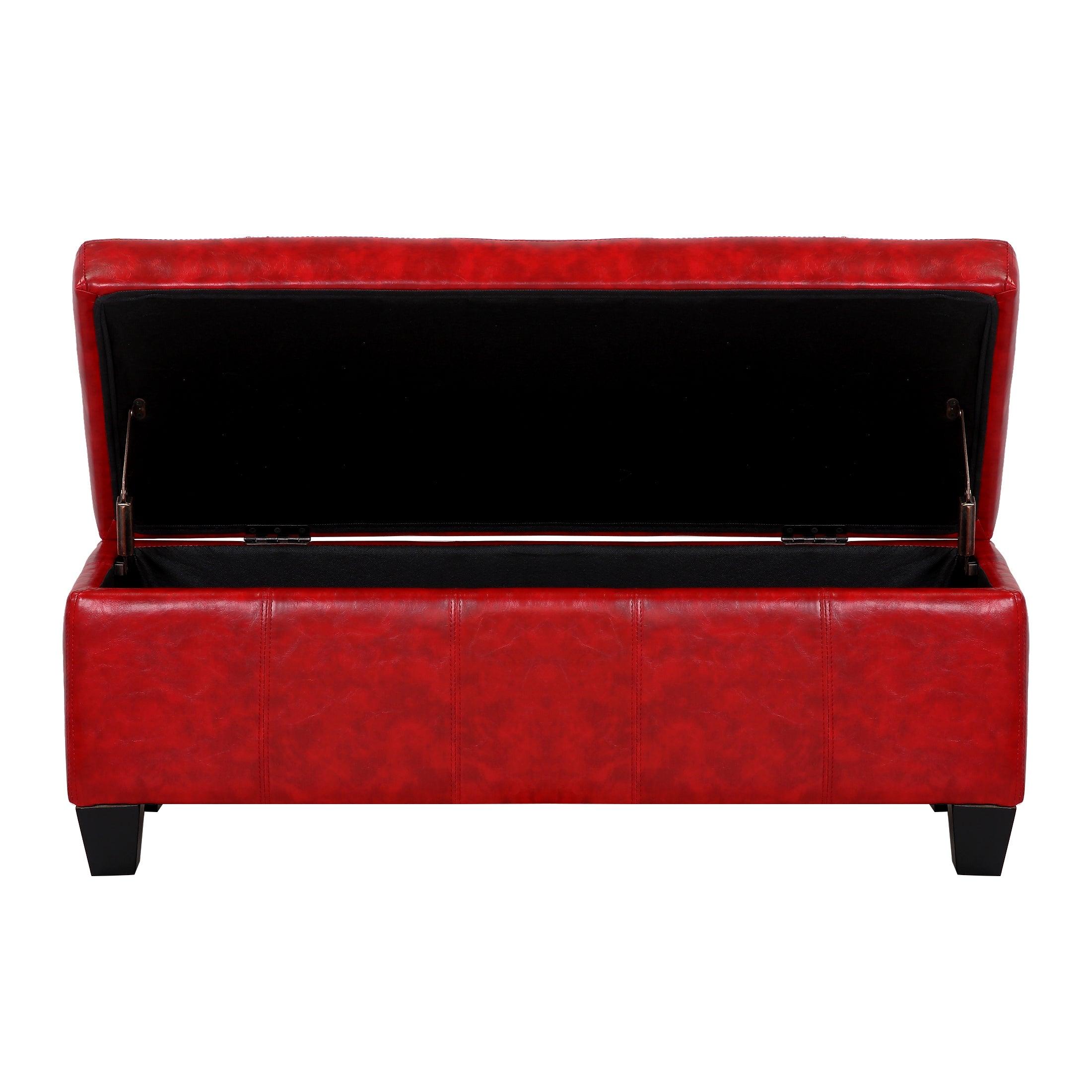 Baltimore Faux Leather Upholstered Storage Ottoman Bench - Costaelm