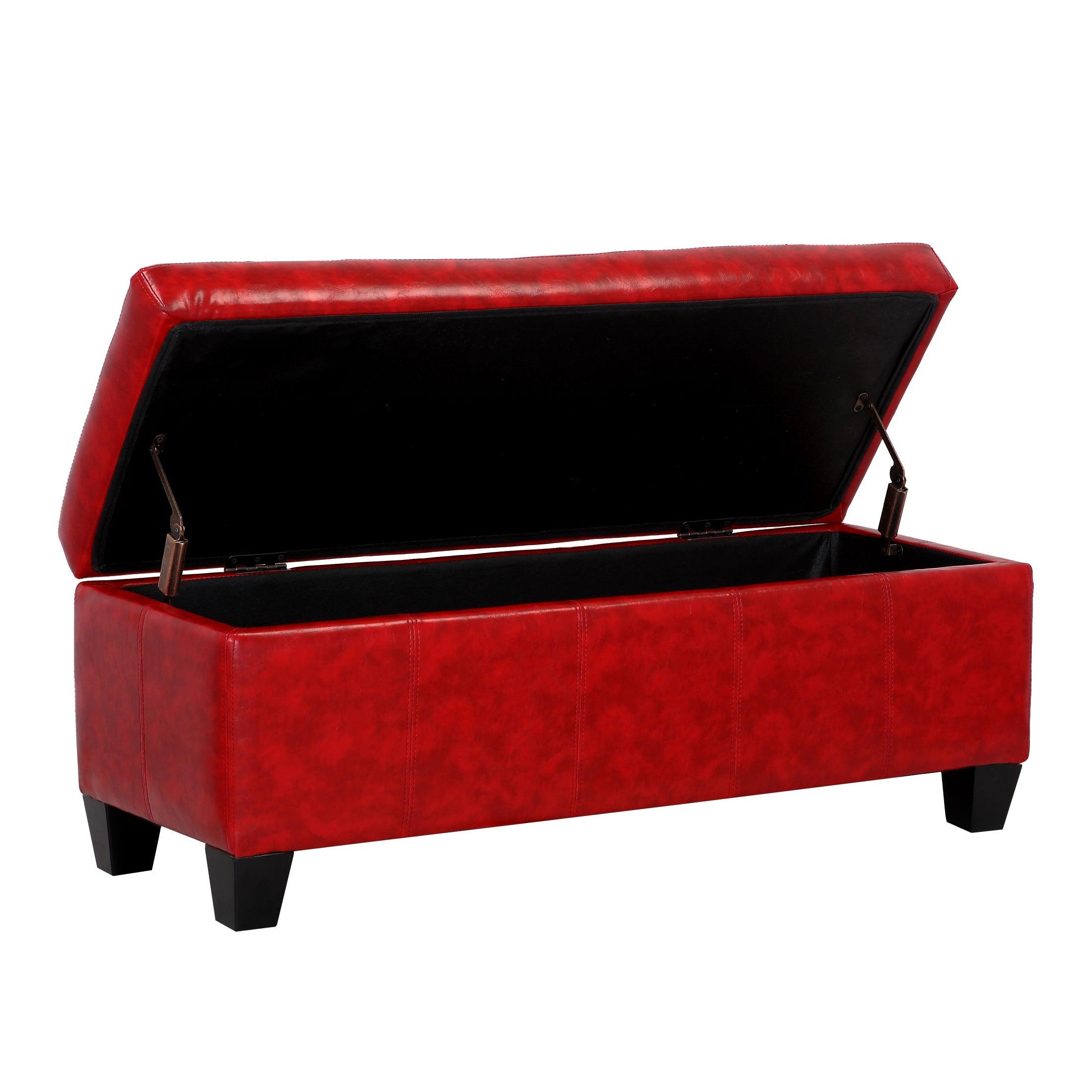 Baltimore Faux Leather Upholstered Storage Ottoman Bench - Costaelm