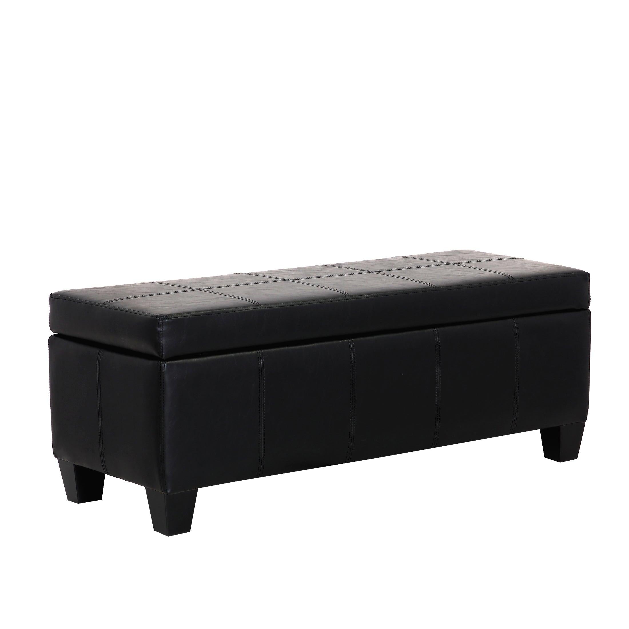 Baltimore Faux Leather Upholstered Storage Ottoman Bench - Costaelm