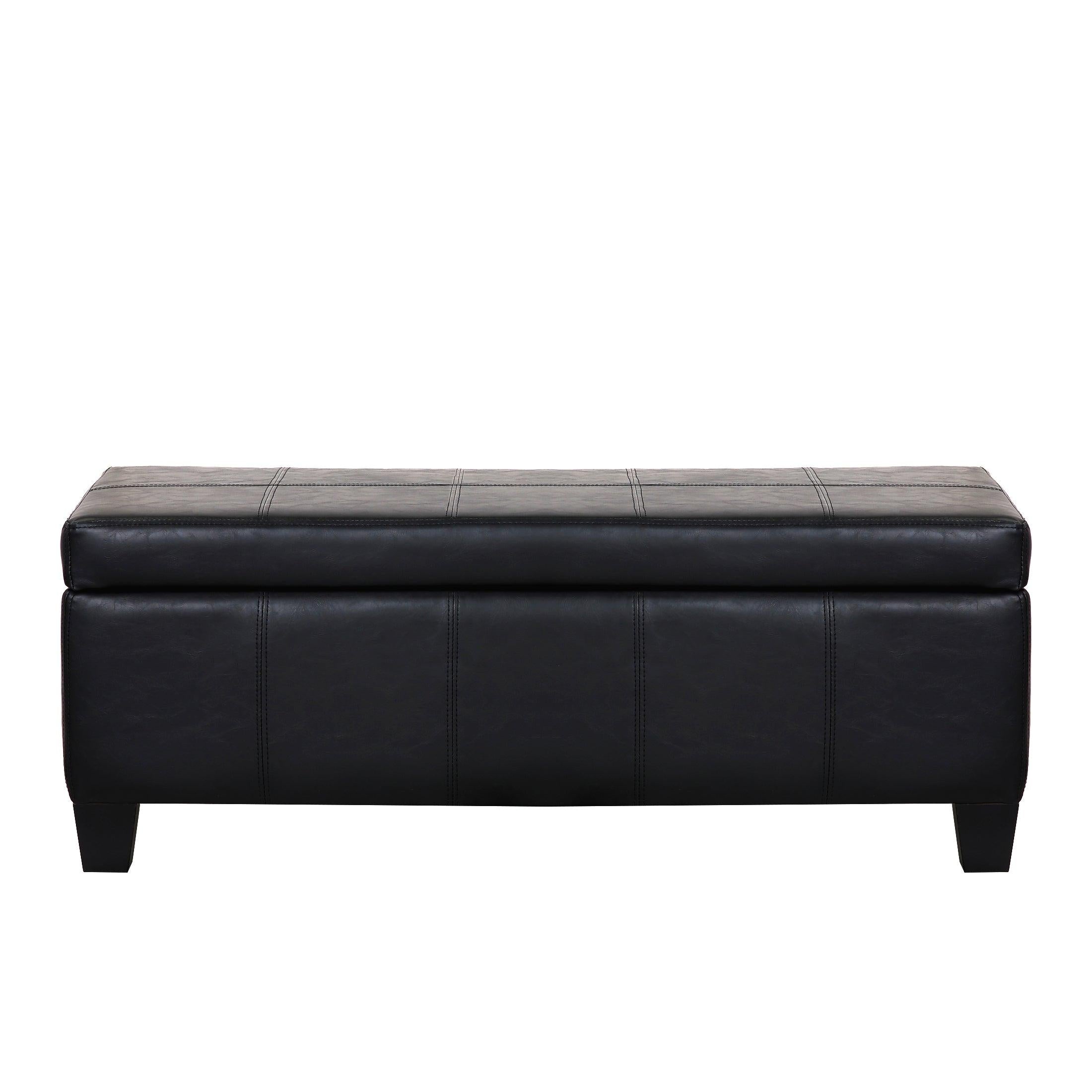 Baltimore Faux Leather Upholstered Storage Ottoman Bench - Costaelm