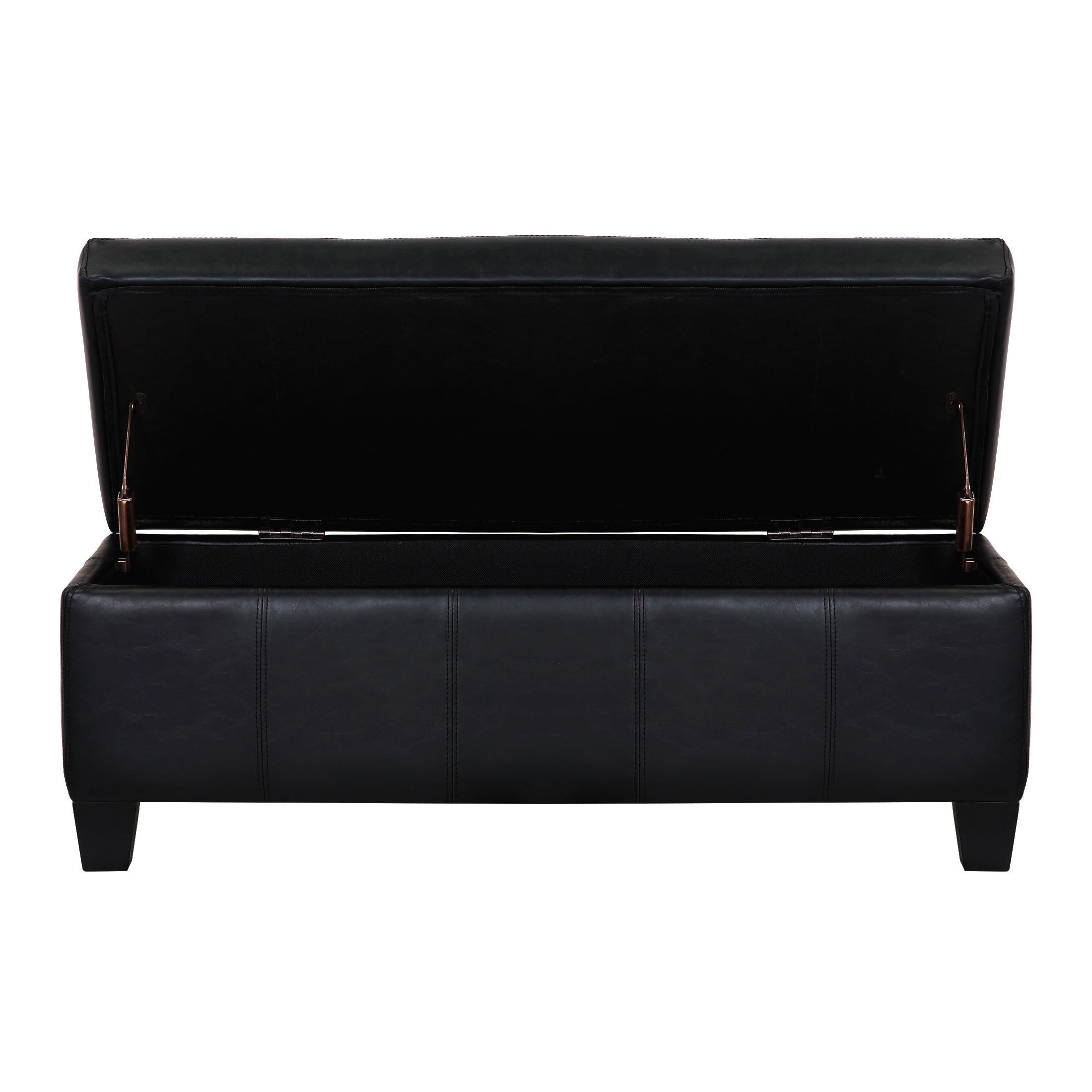 Baltimore Faux Leather Upholstered Storage Ottoman Bench - Costaelm