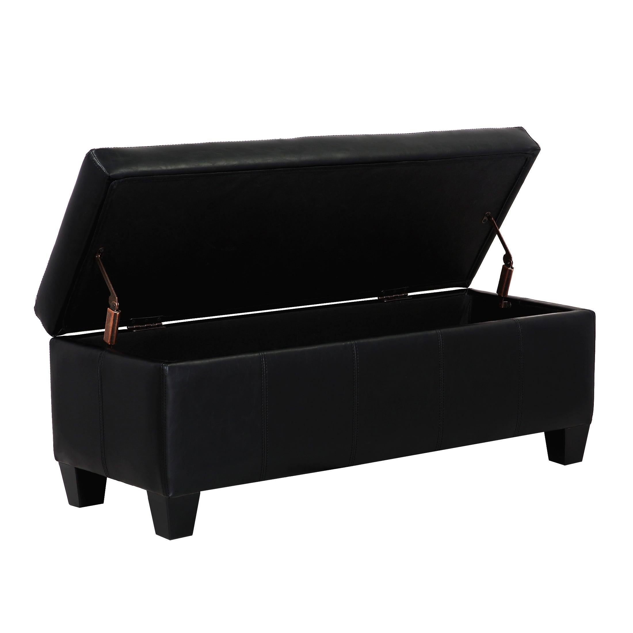 Baltimore Faux Leather Upholstered Storage Ottoman Bench - Costaelm