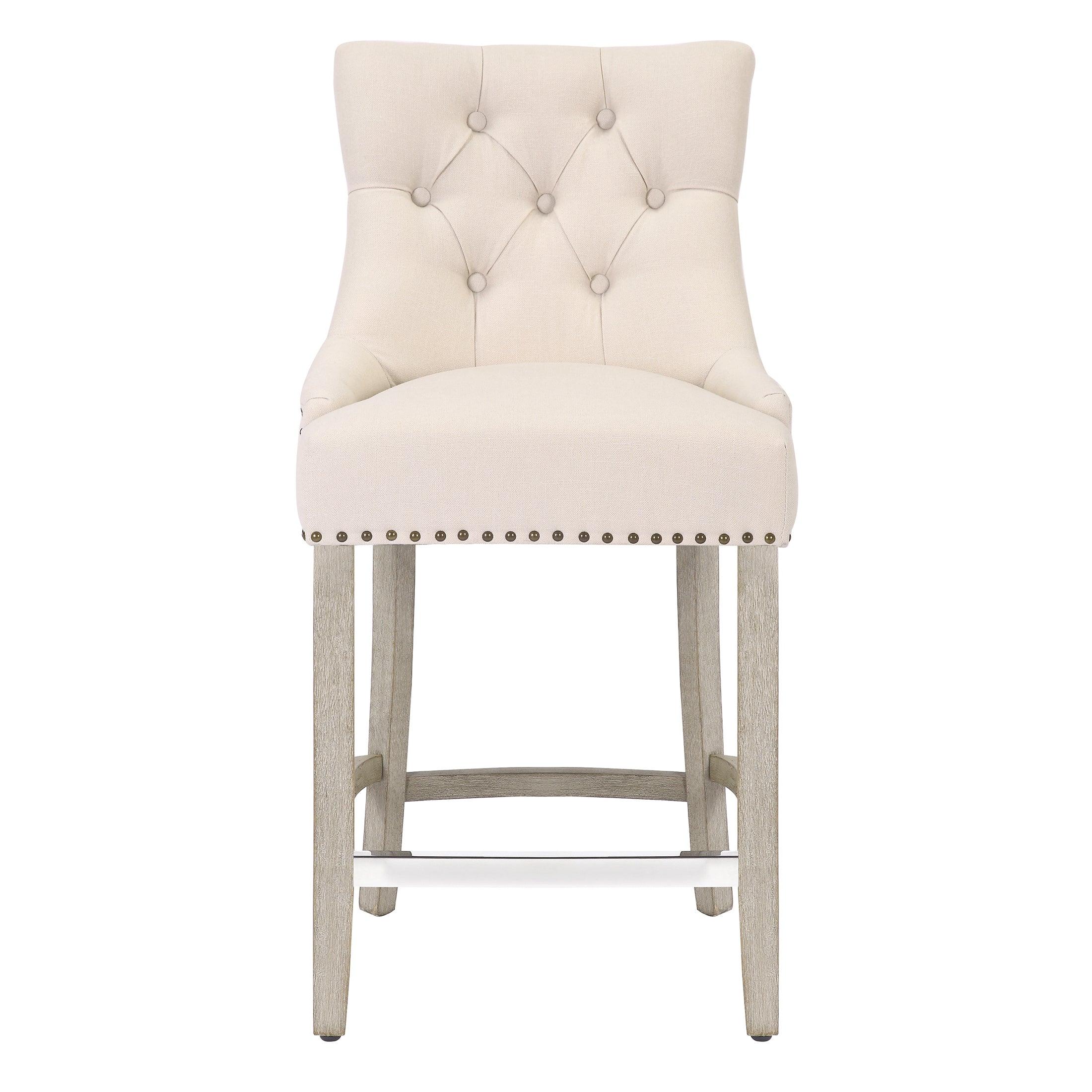 Bellmount 24" Upholstered Tufted Wingback Counter Stool - Costaelm