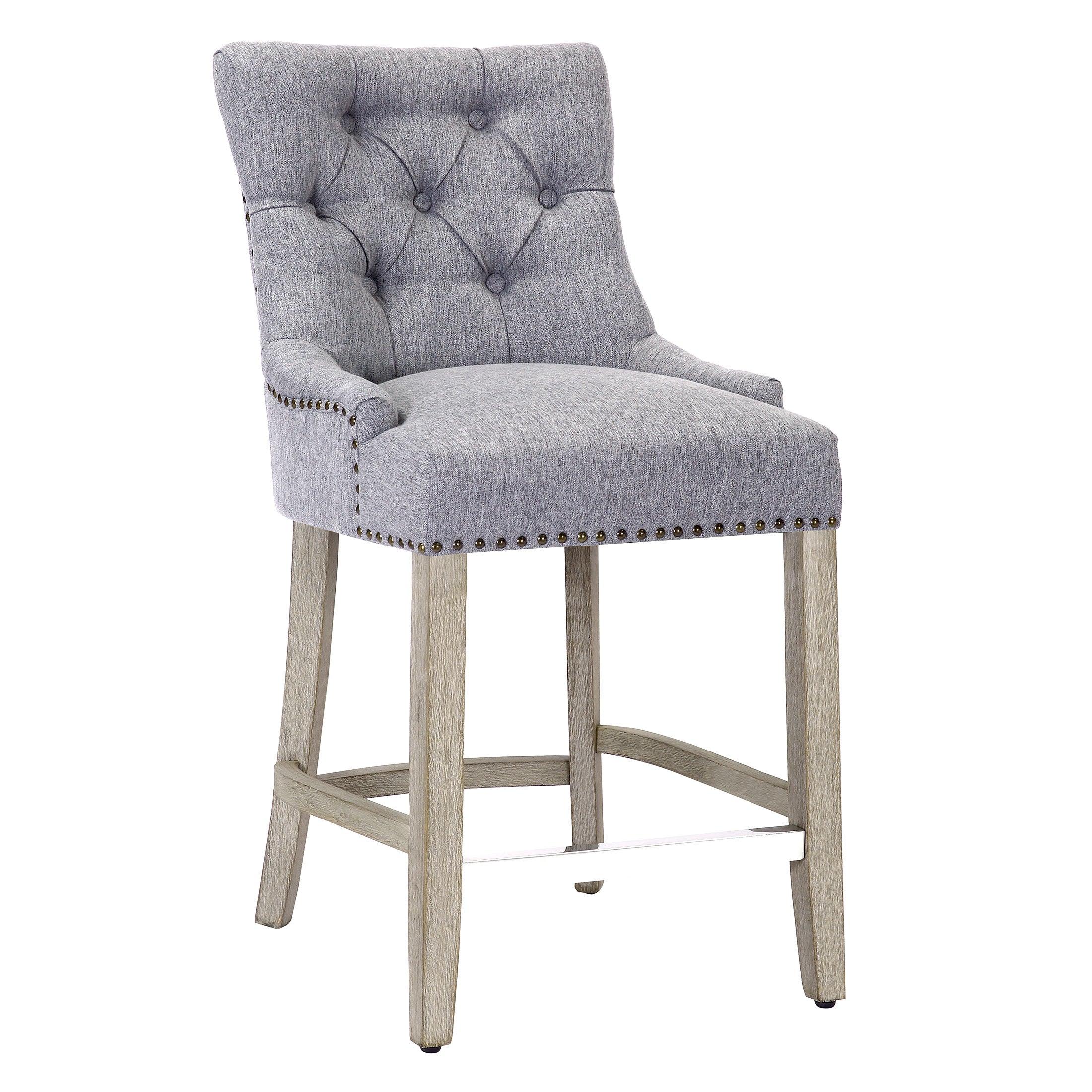 Bellmount 24" Upholstered Tufted Wingback Counter Stool - Costaelm