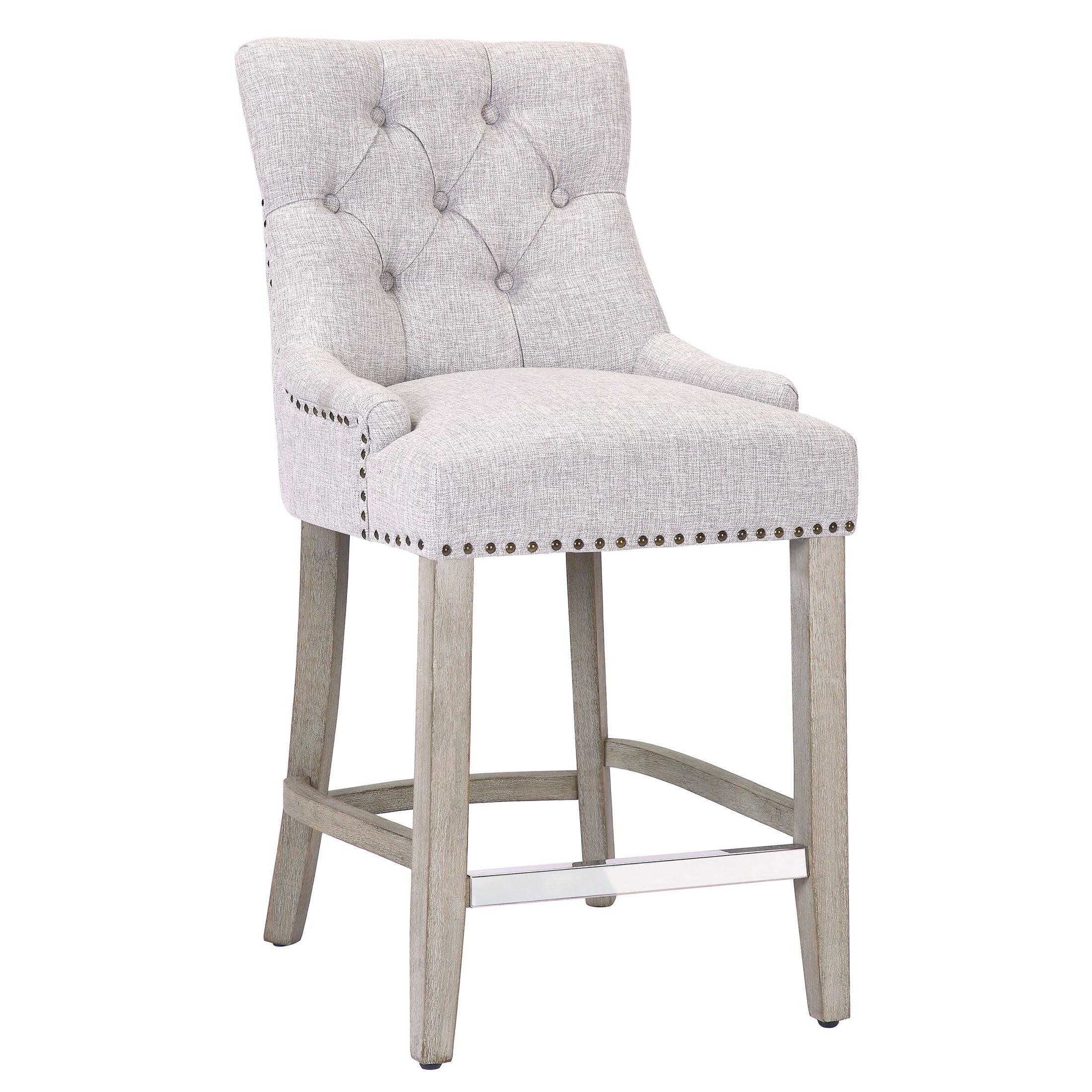 Bellmount 24" Upholstered Tufted Wingback Counter Stool - Costaelm