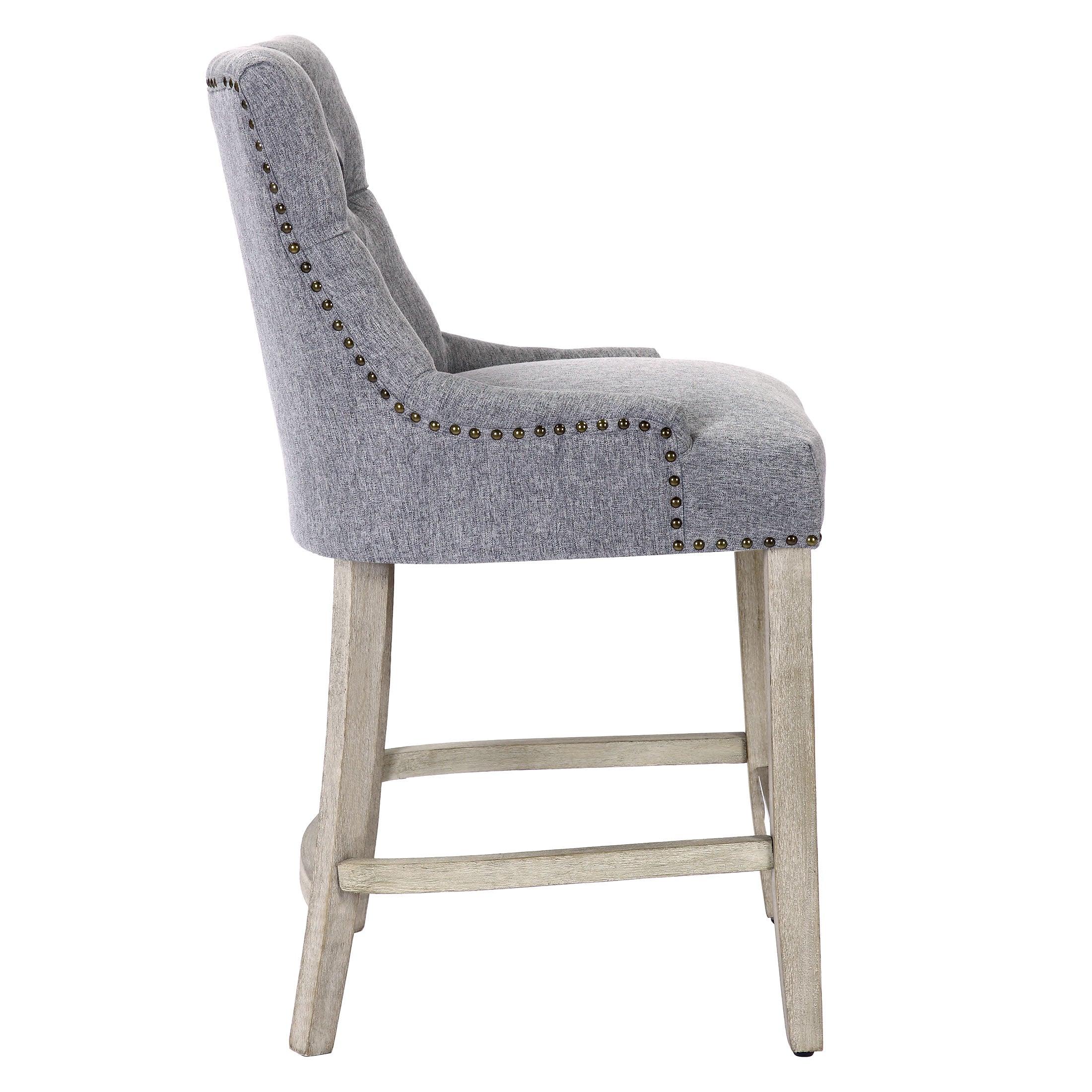 Bellmount 24" Upholstered Tufted Wingback Counter Stool - Costaelm