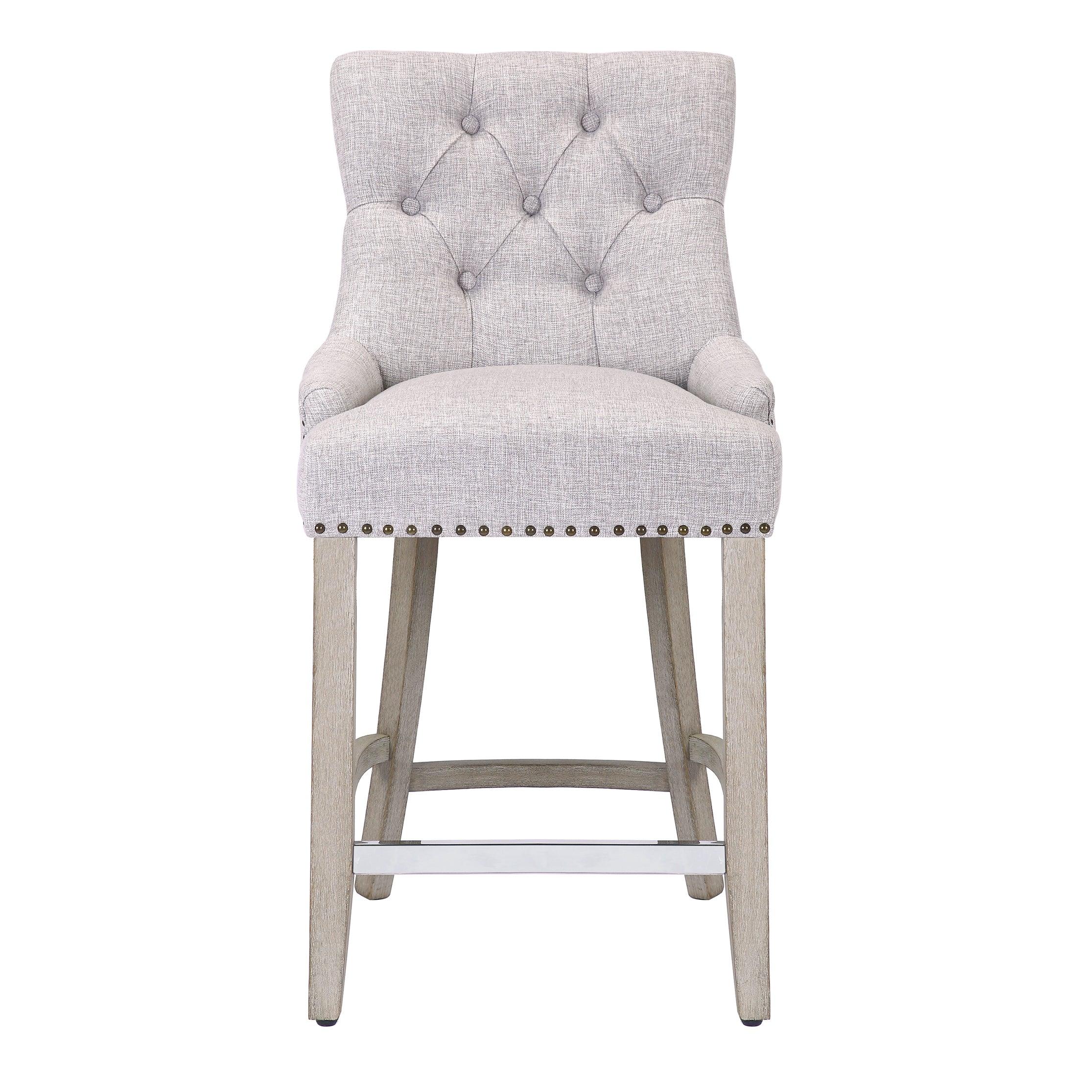 Bellmount 24" Upholstered Tufted Wingback Counter Stool - Costaelm