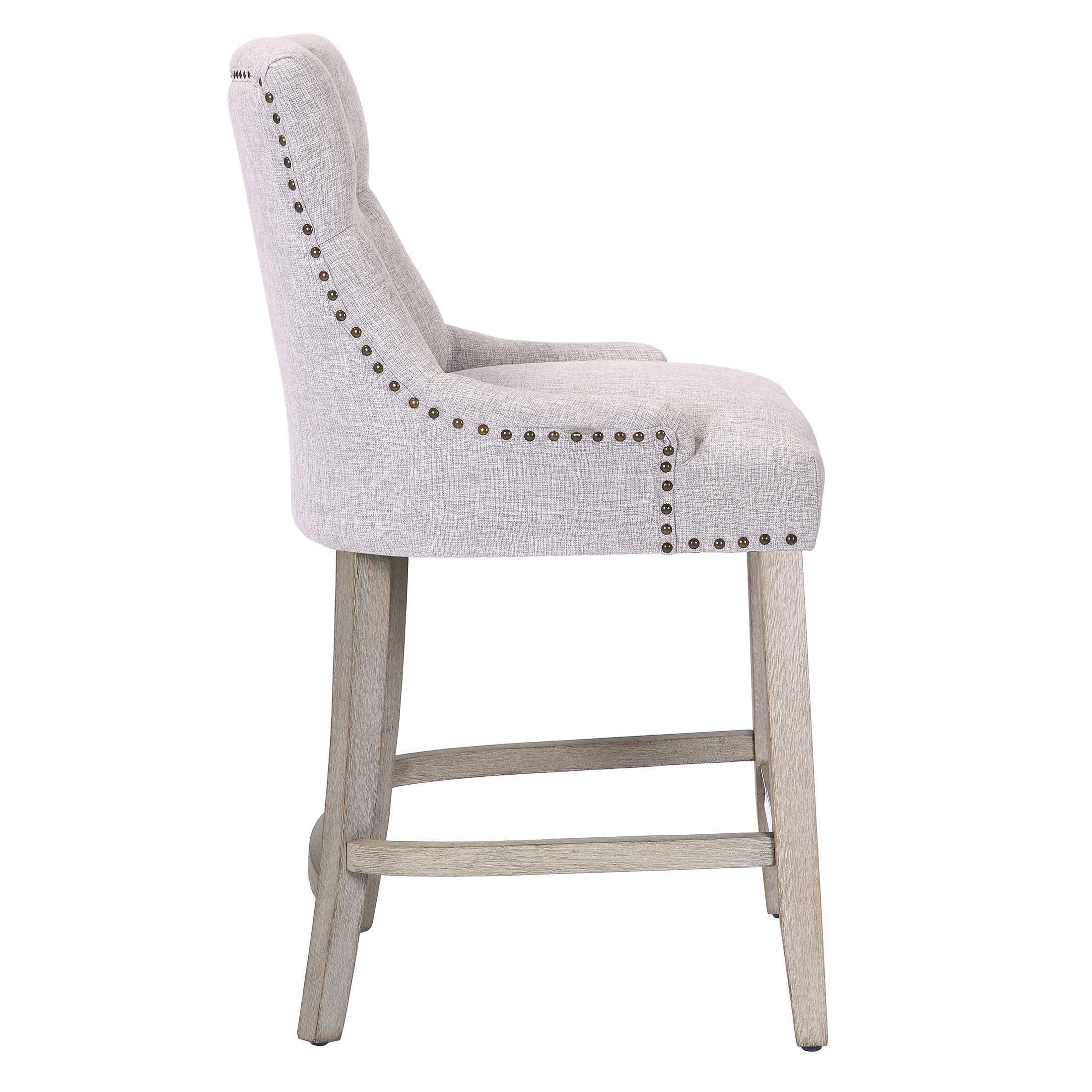 Bellmount 24" Upholstered Tufted Wingback Counter Stool - Costaelm