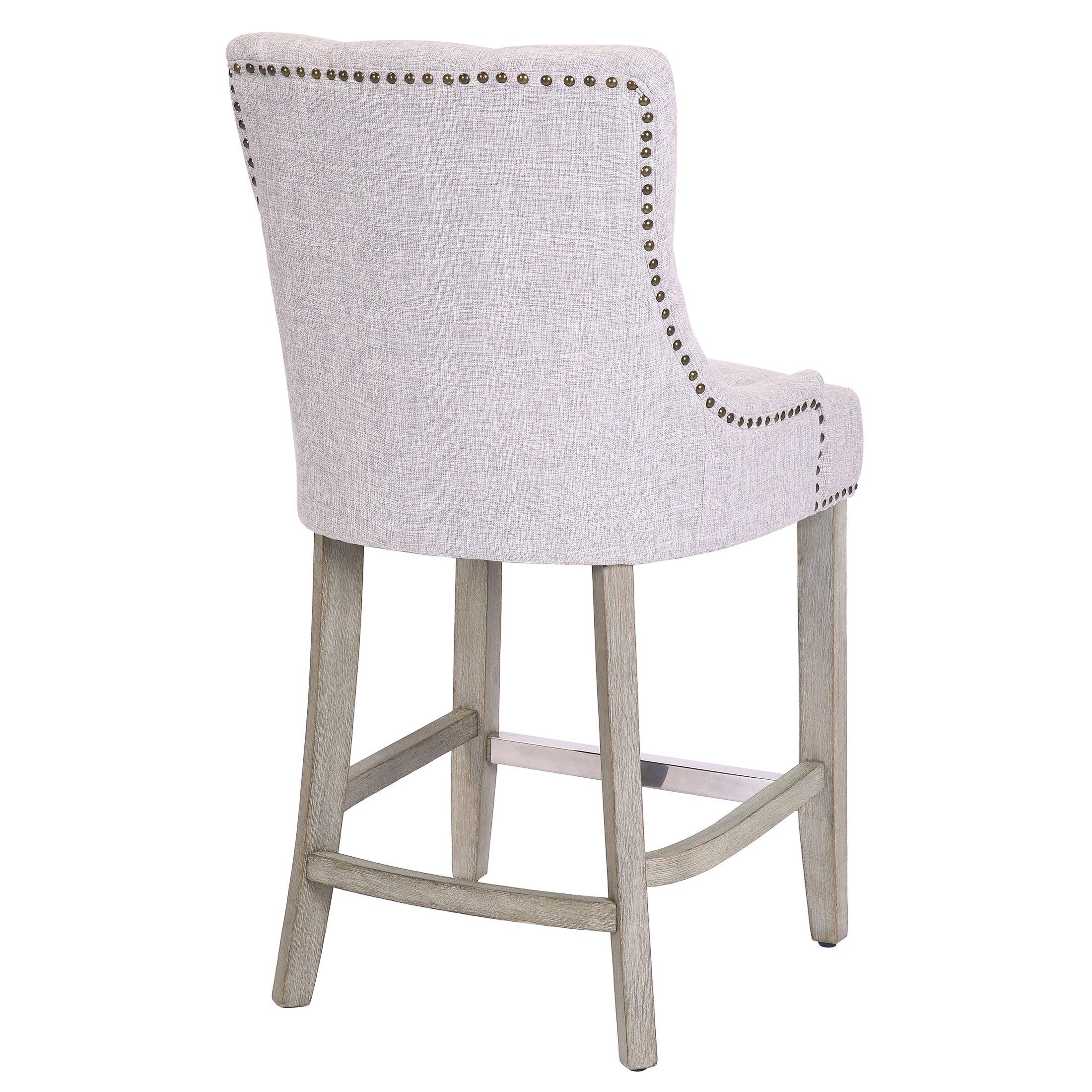 Bellmount 24" Upholstered Tufted Wingback Counter Stool - Costaelm