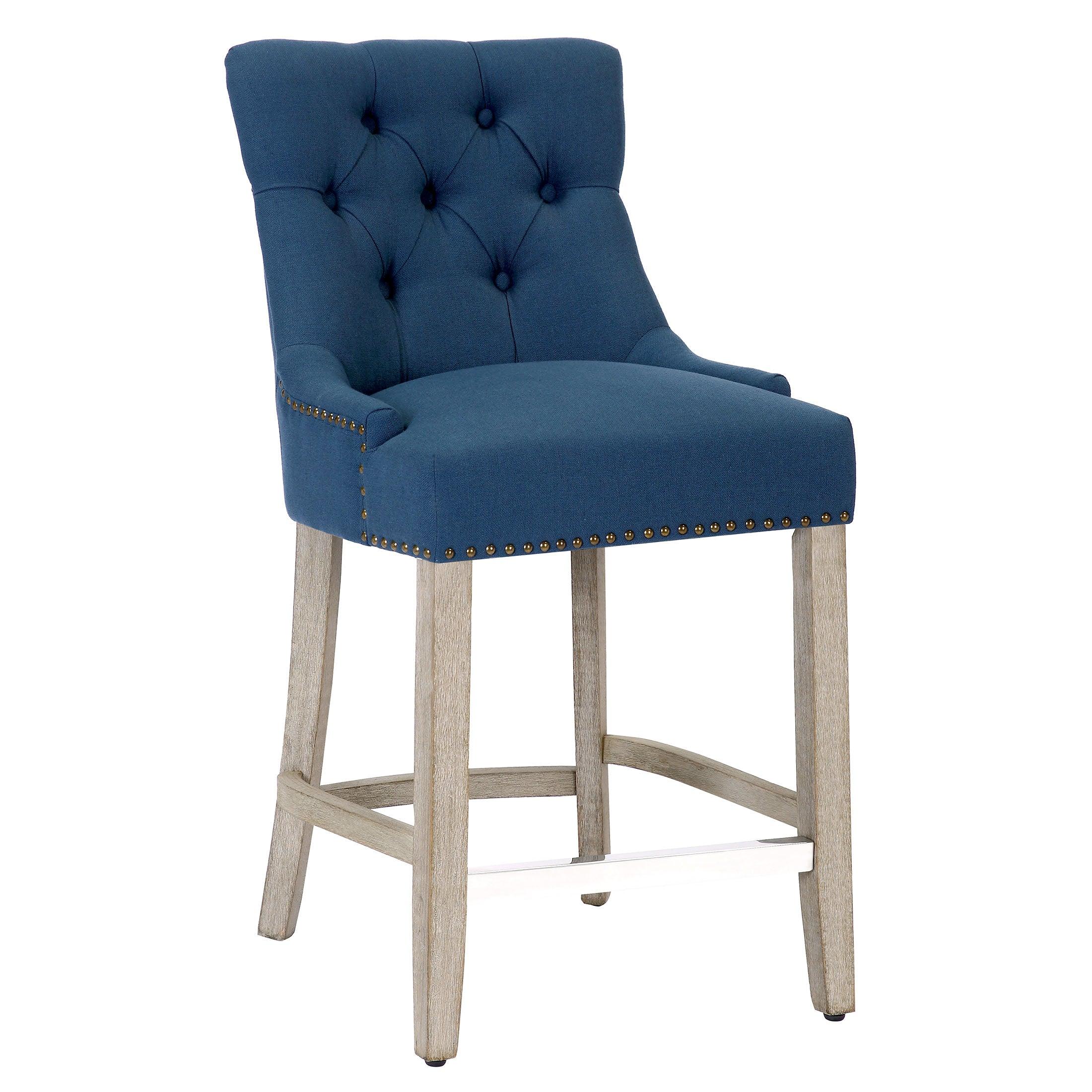 Bellmount 24" Upholstered Tufted Wingback Counter Stool - Costaelm