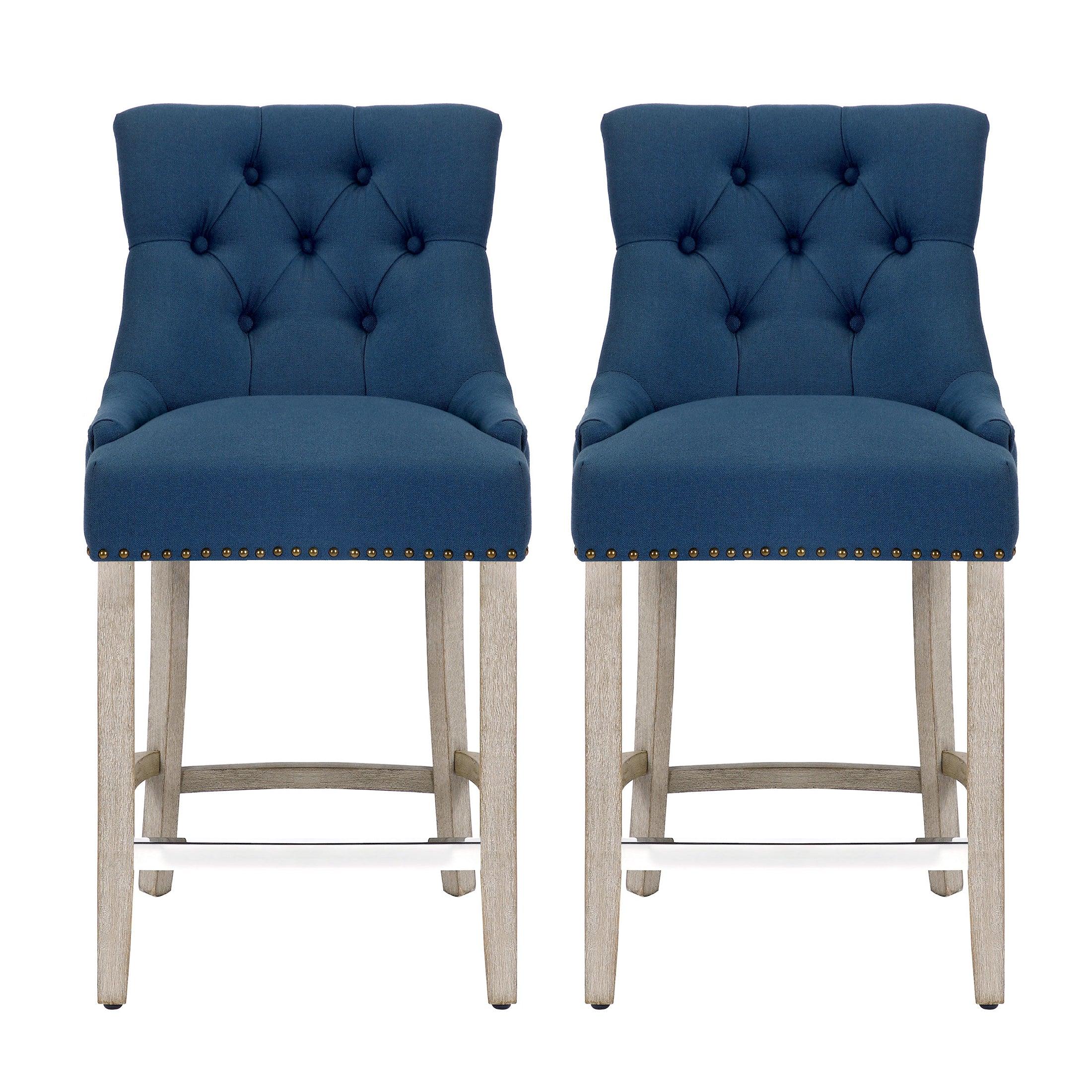 Bellmount 24" Upholstered Tufted Wingback Counter Stool (Set of 2) - Costaelm