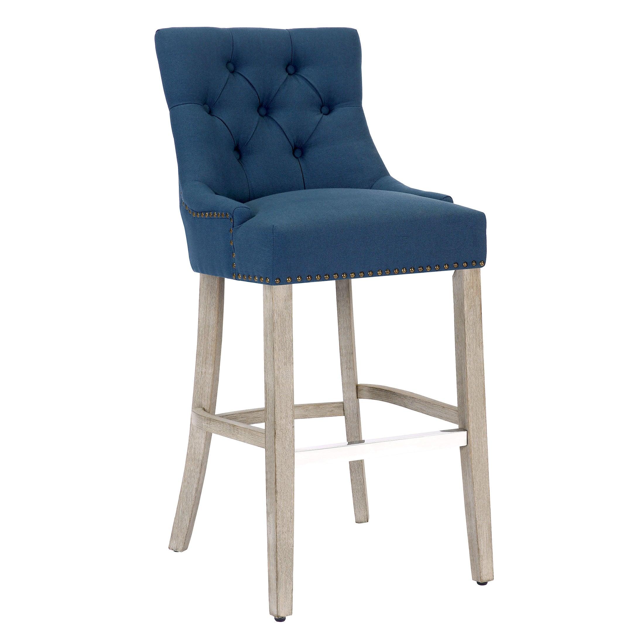 Bellmount 29" Upholstered Tufted Wingback Bar Stool - Costaelm