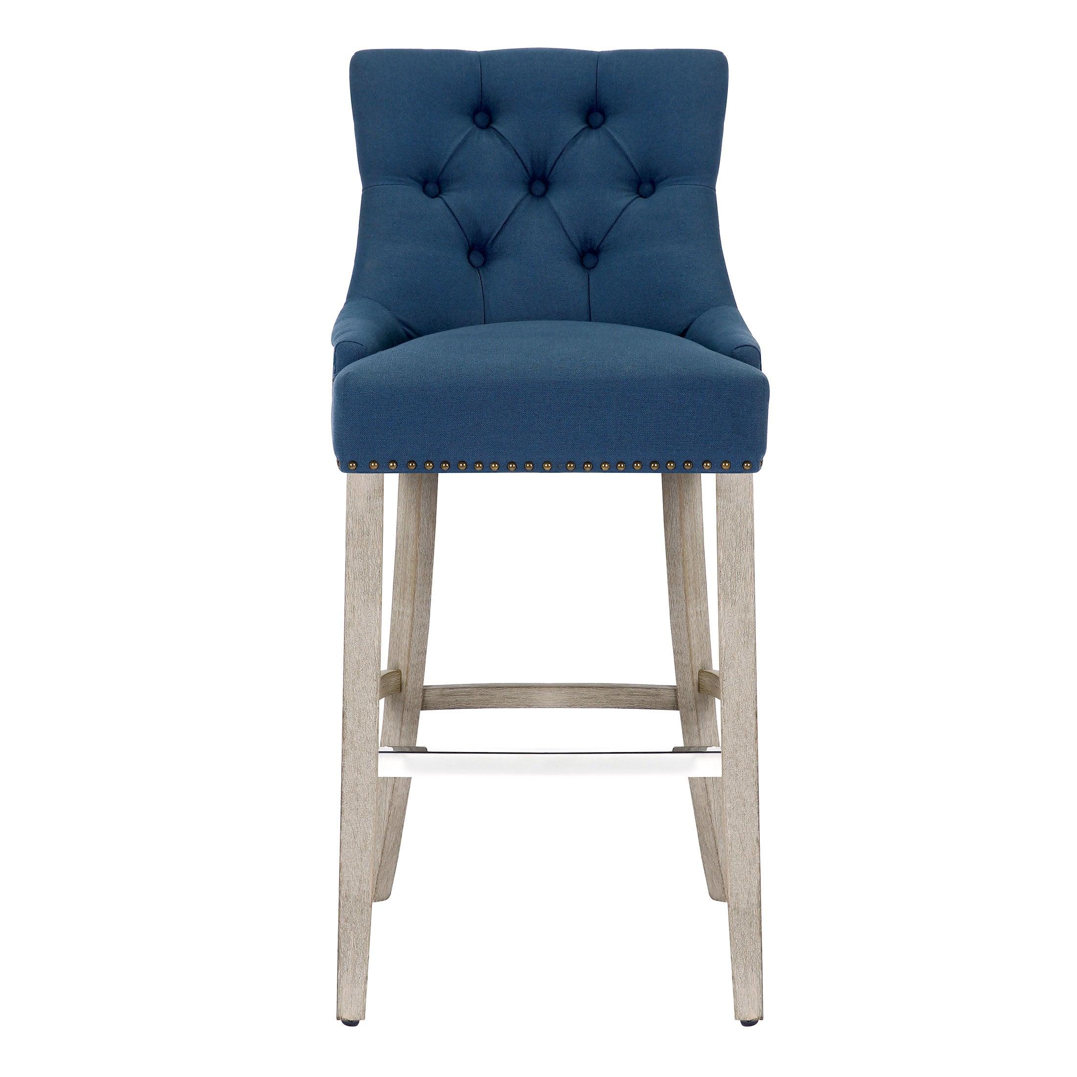 Bellmount 29" Upholstered Tufted Wingback Bar Stool - Costaelm