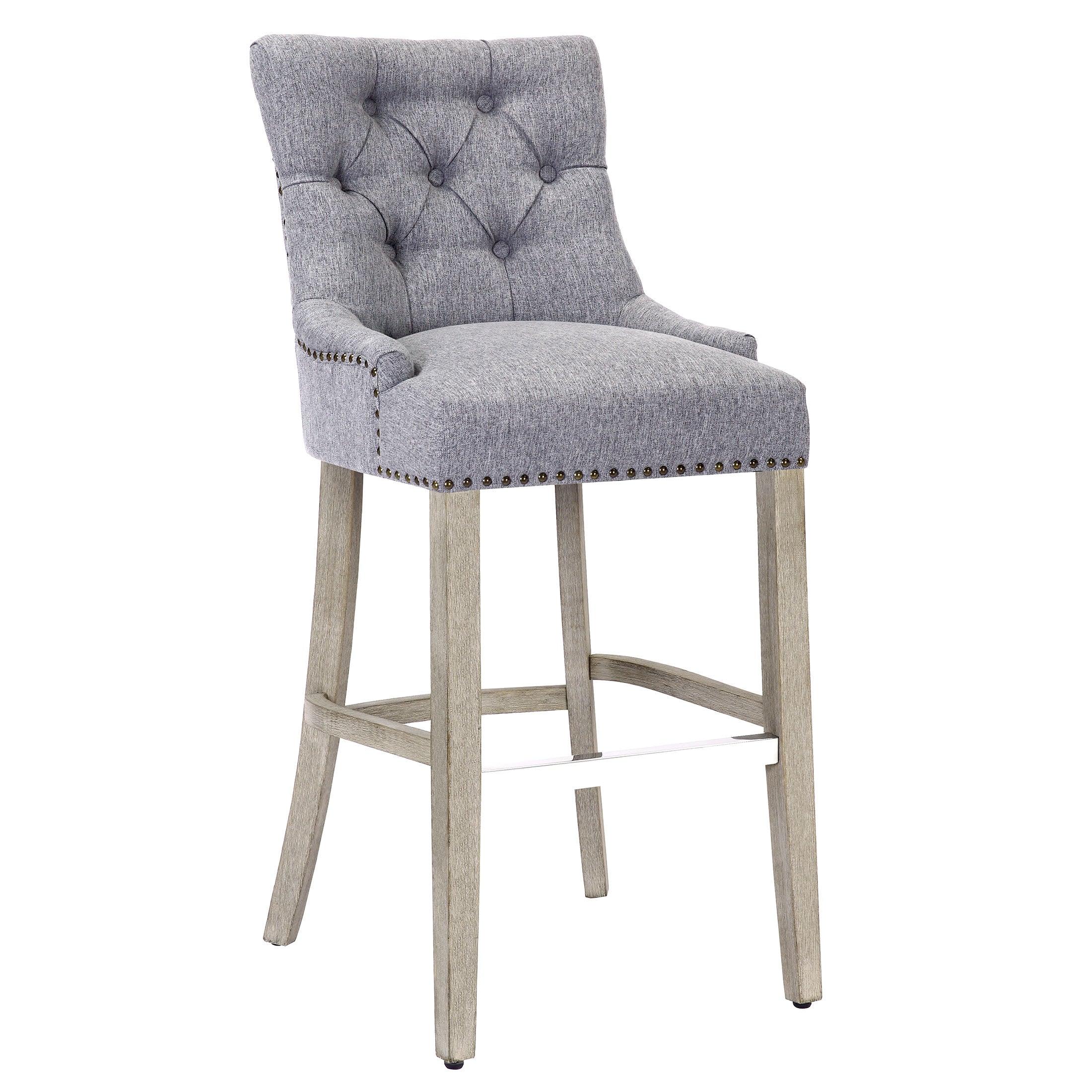 Bellmount 29" Upholstered Tufted Wingback Bar Stool - Costaelm