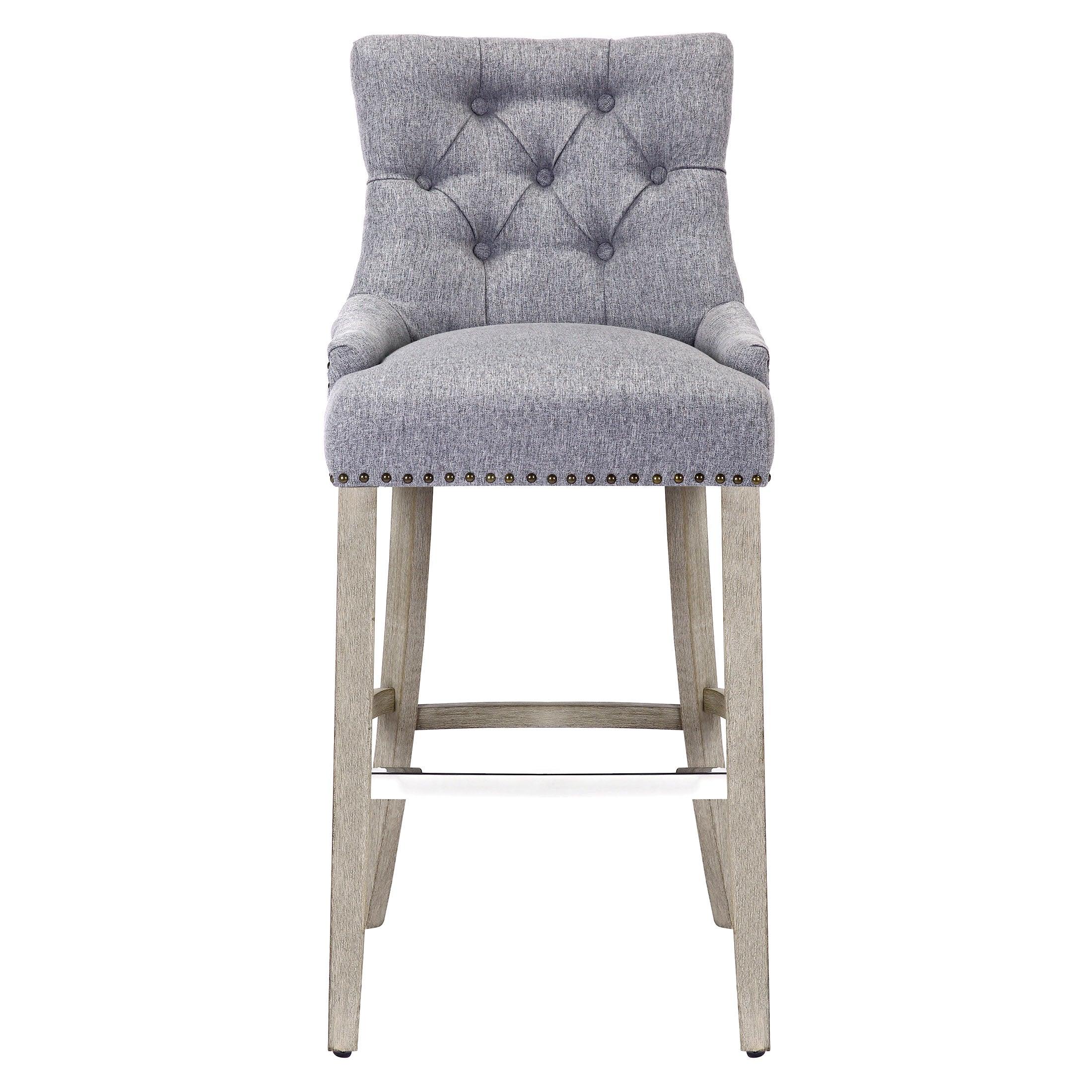 Bellmount 29" Upholstered Tufted Wingback Bar Stool - Costaelm