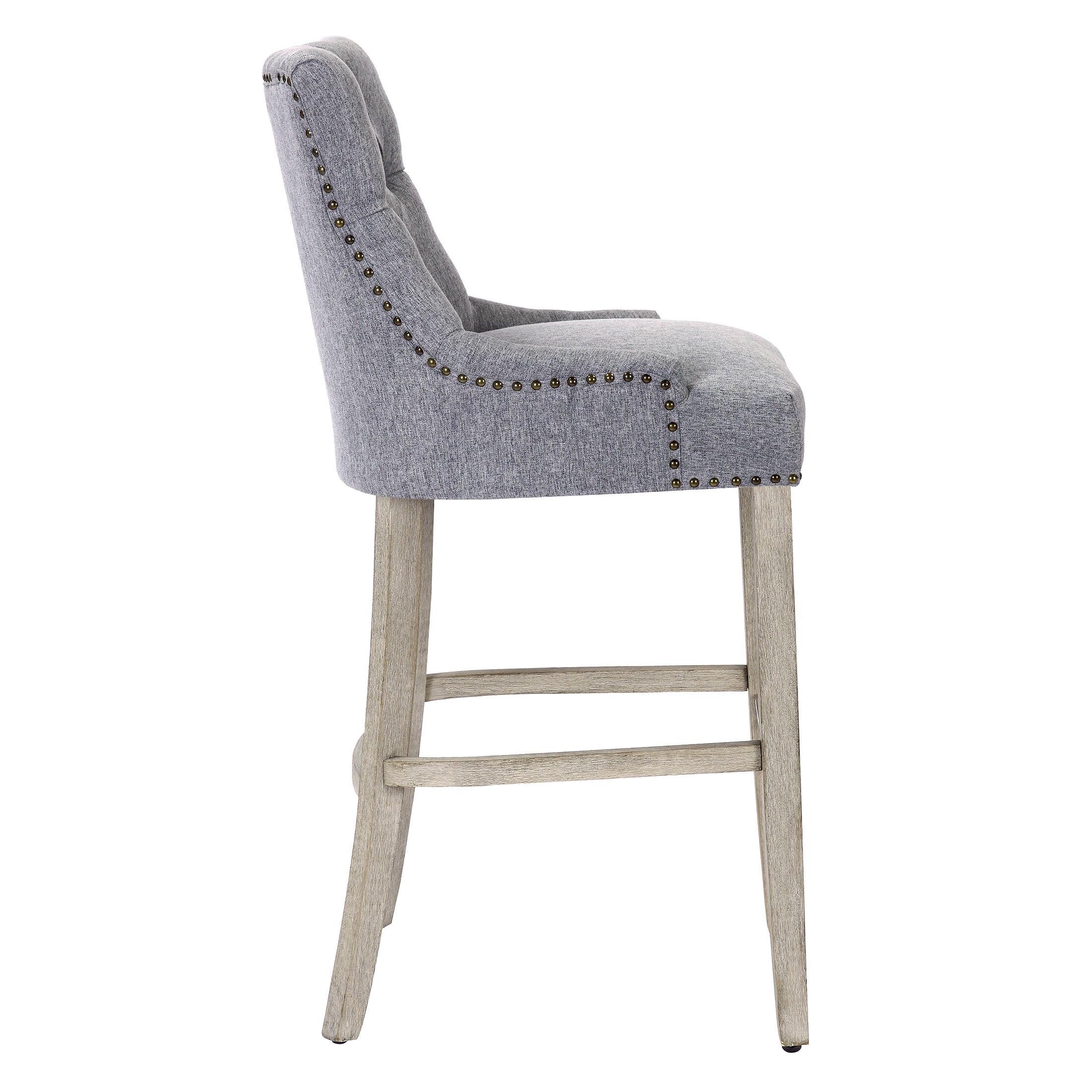 Bellmount 29" Upholstered Tufted Wingback Bar Stool - Costaelm