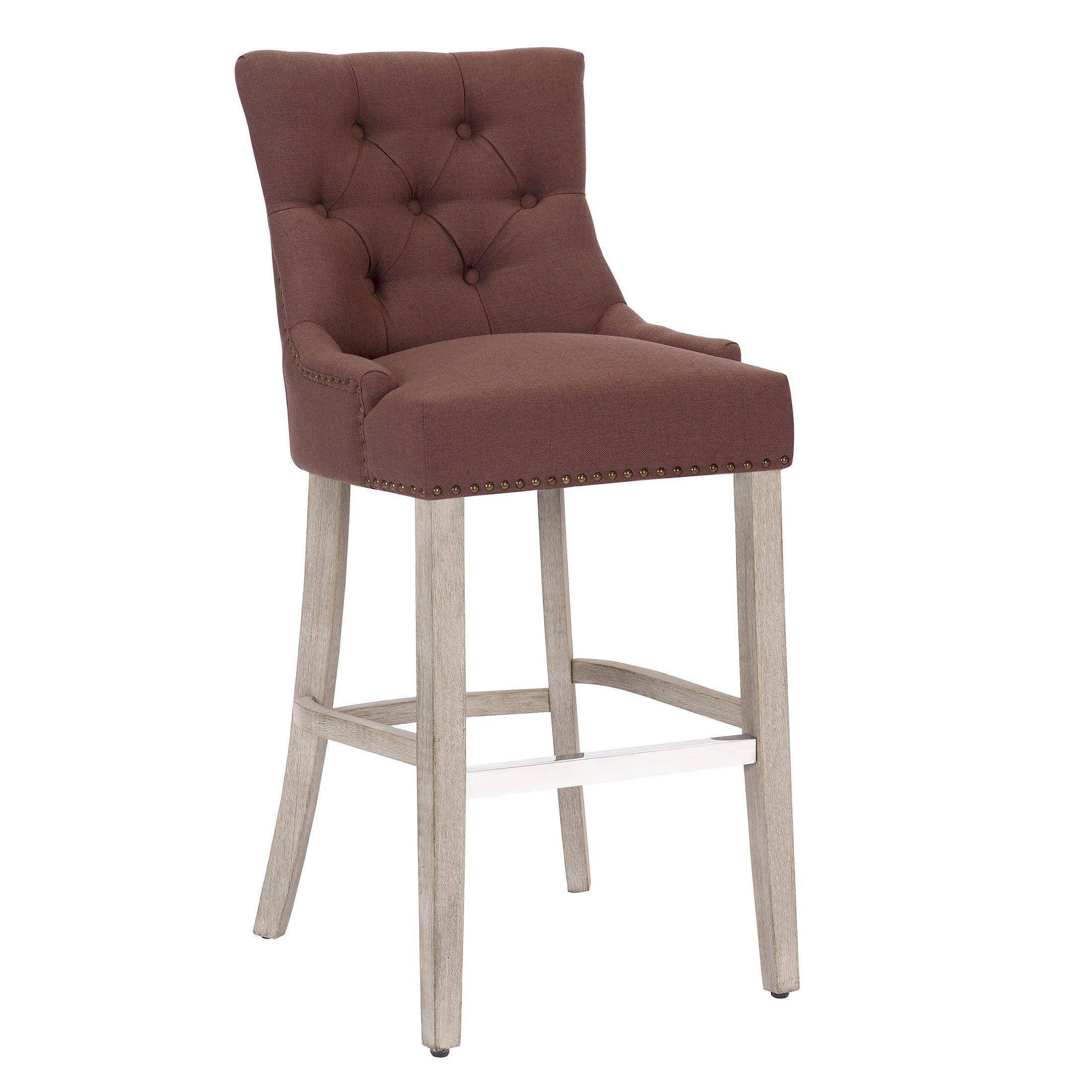 Bellmount 29" Upholstered Tufted Wingback Bar Stool - Costaelm