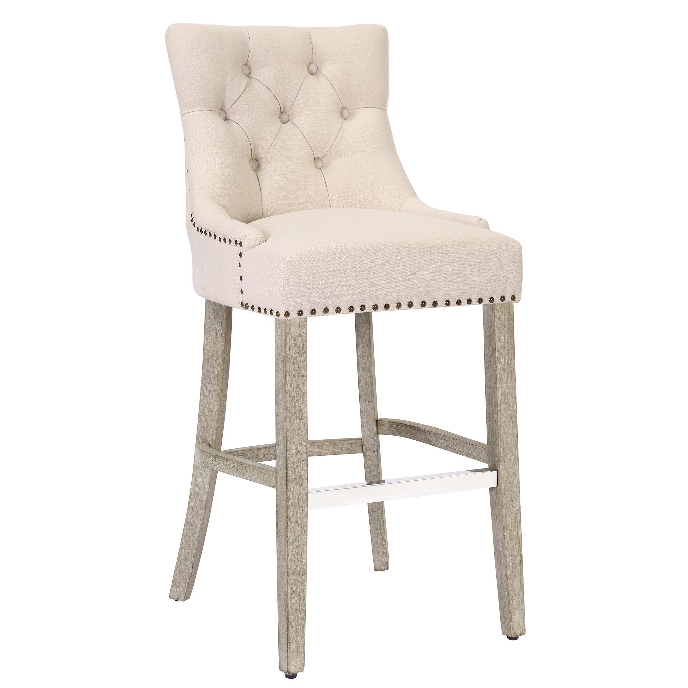 Bellmount 29" Upholstered Tufted Wingback Bar Stool - Costaelm