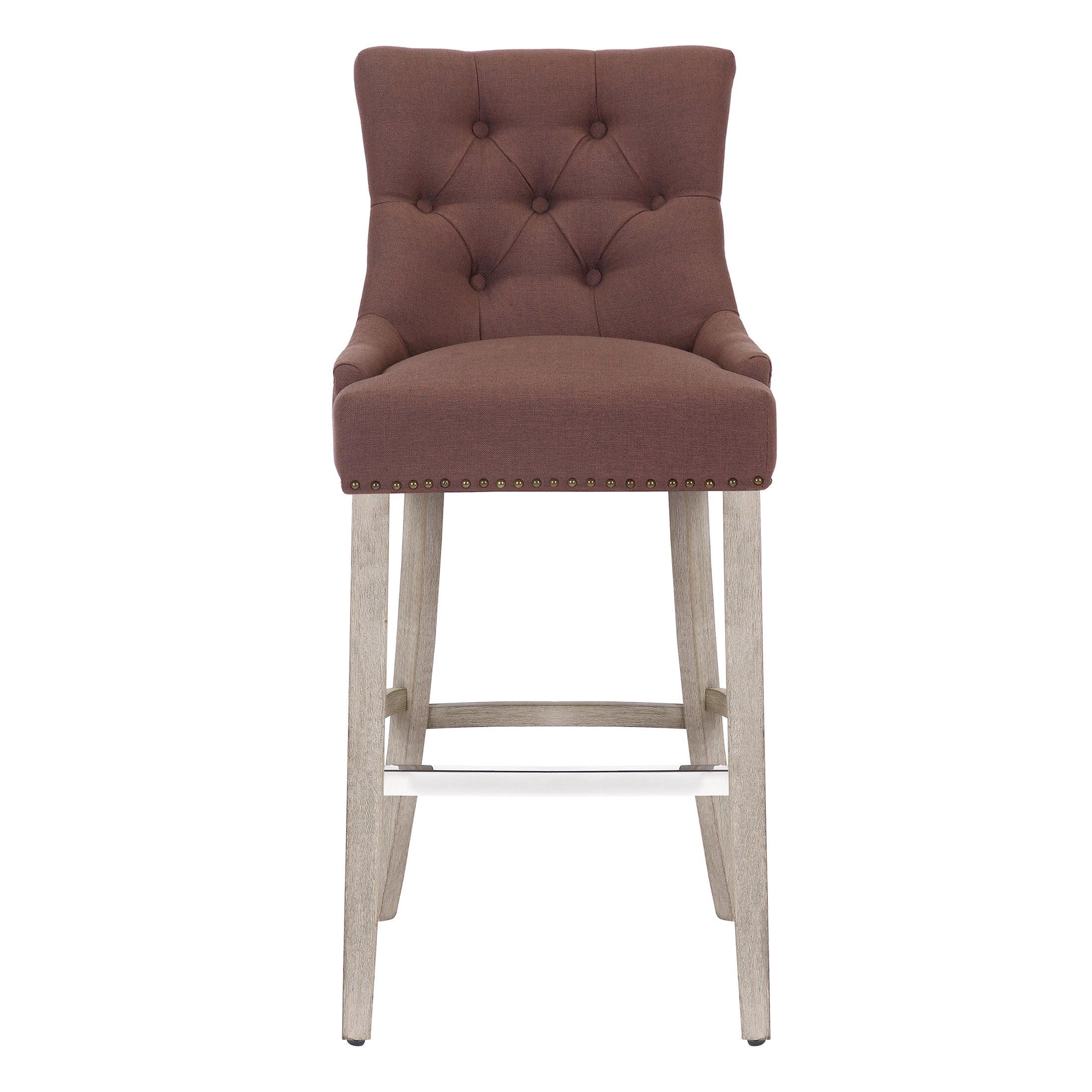 Bellmount 29" Upholstered Tufted Wingback Bar Stool - Costaelm