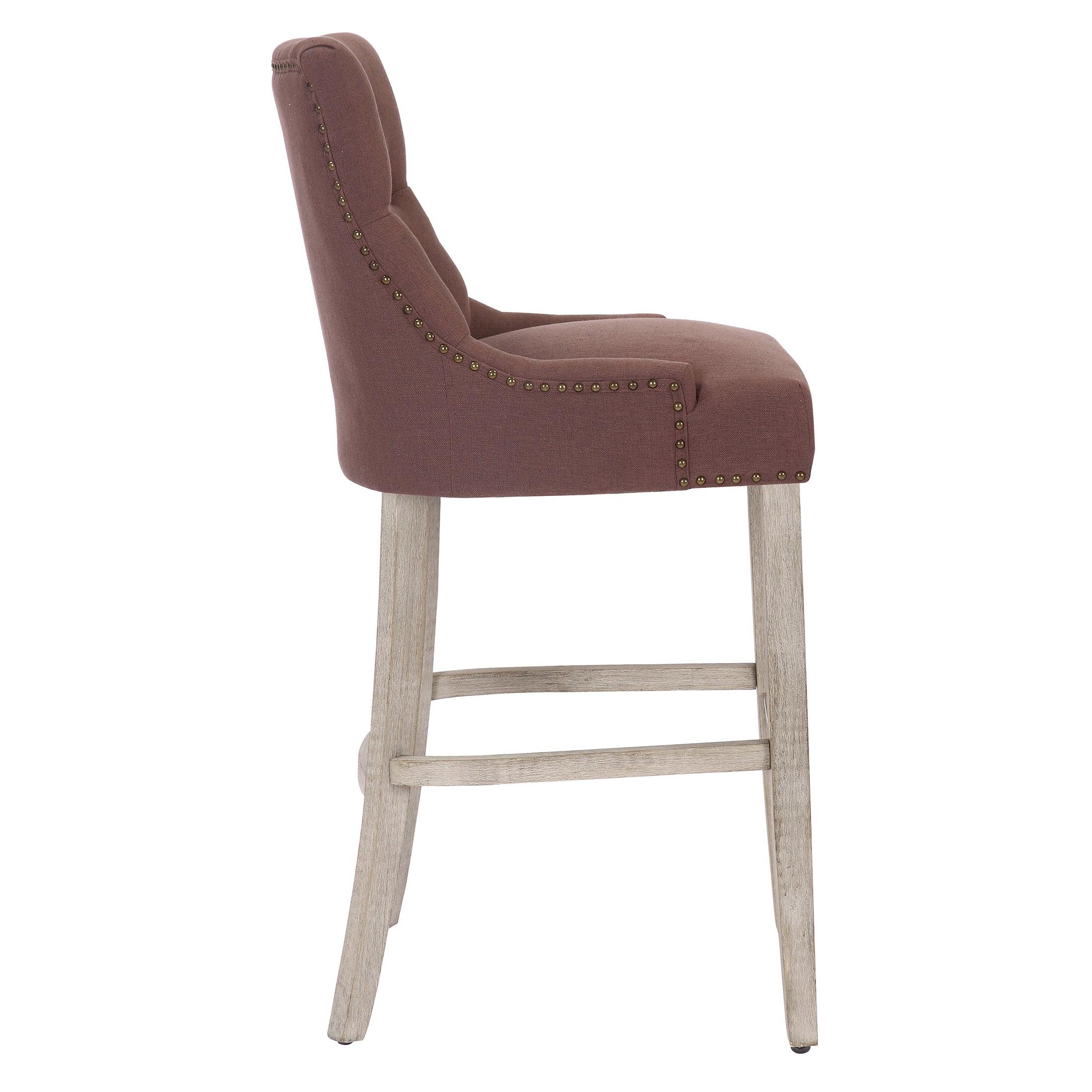 Bellmount 29" Upholstered Tufted Wingback Bar Stool - Costaelm