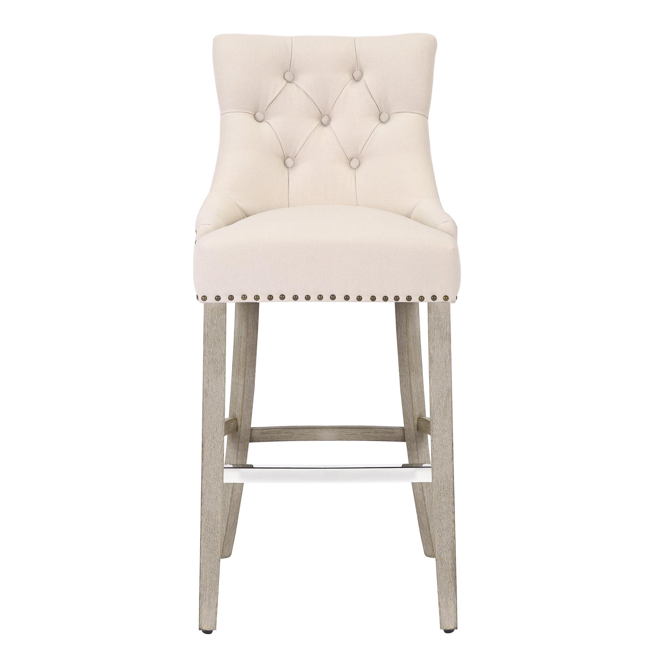 Bellmount 29" Upholstered Tufted Wingback Bar Stool - Costaelm